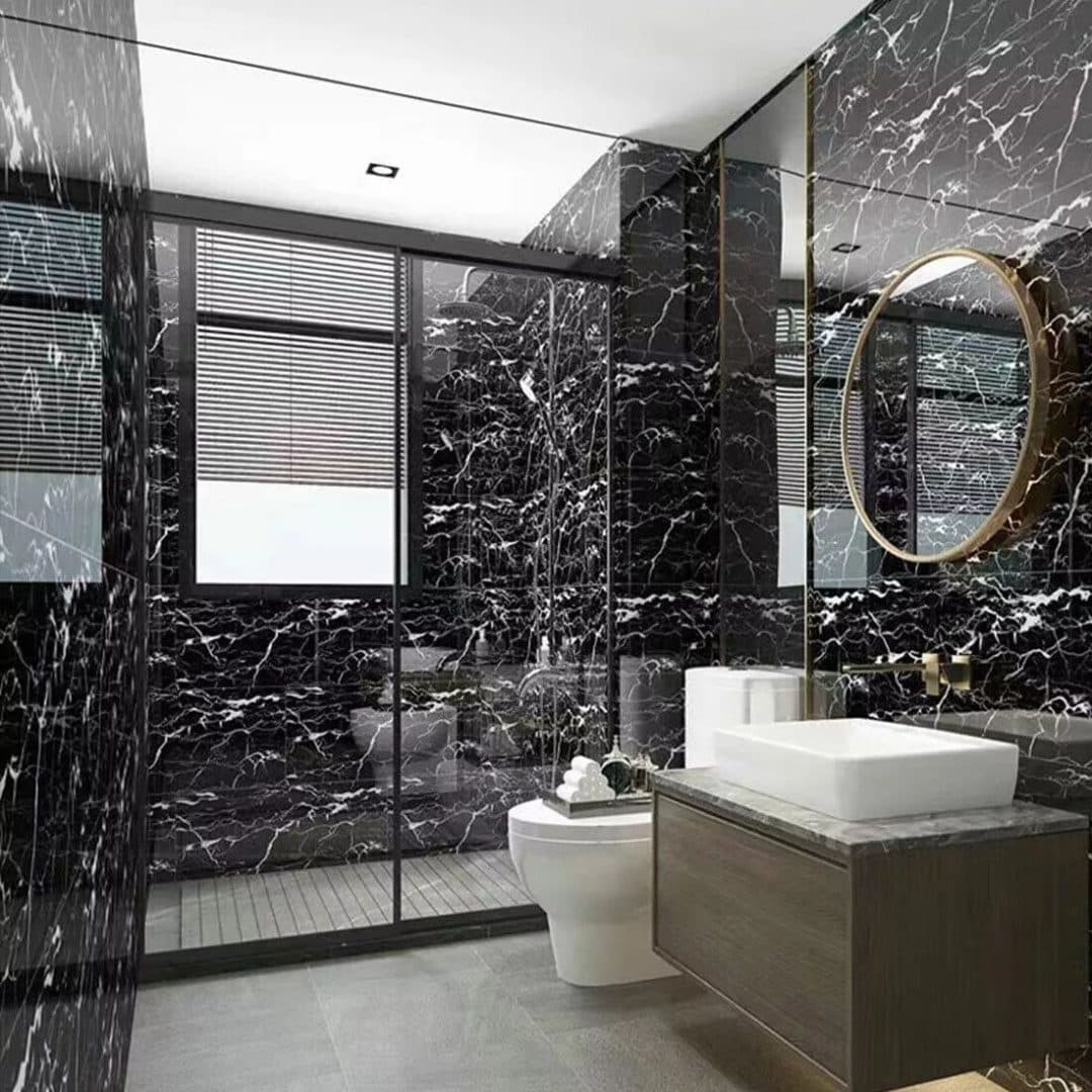 Black Marble Peel and Stick Wall Tiles for Kitchens - image 1