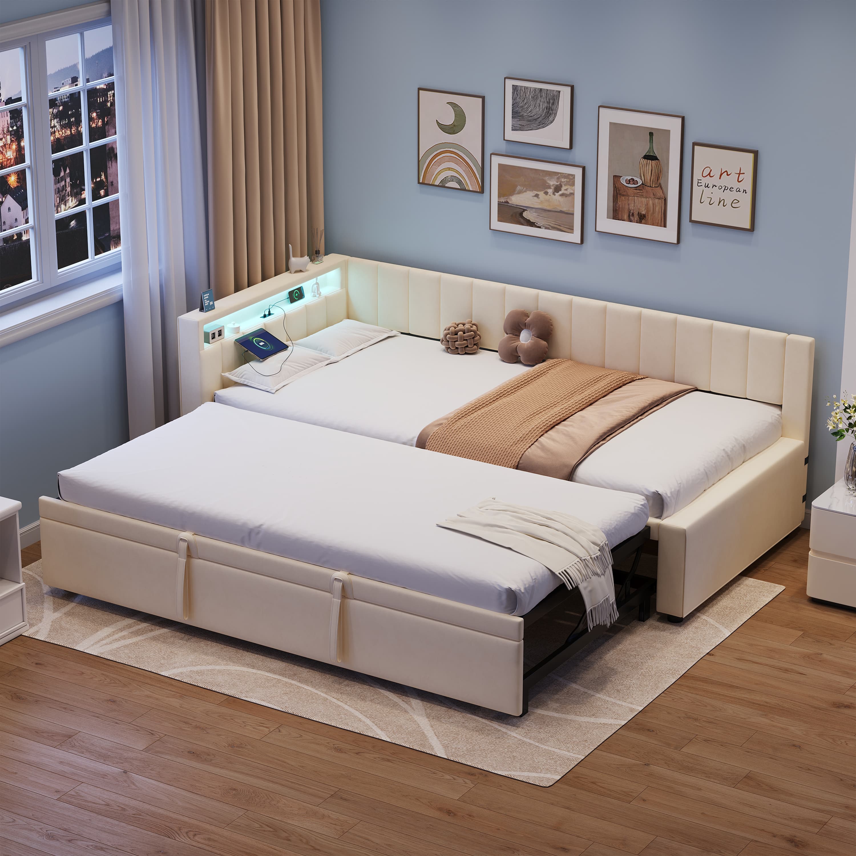 3-in-1 Velvet Daybed & Sofa Bed - image 1