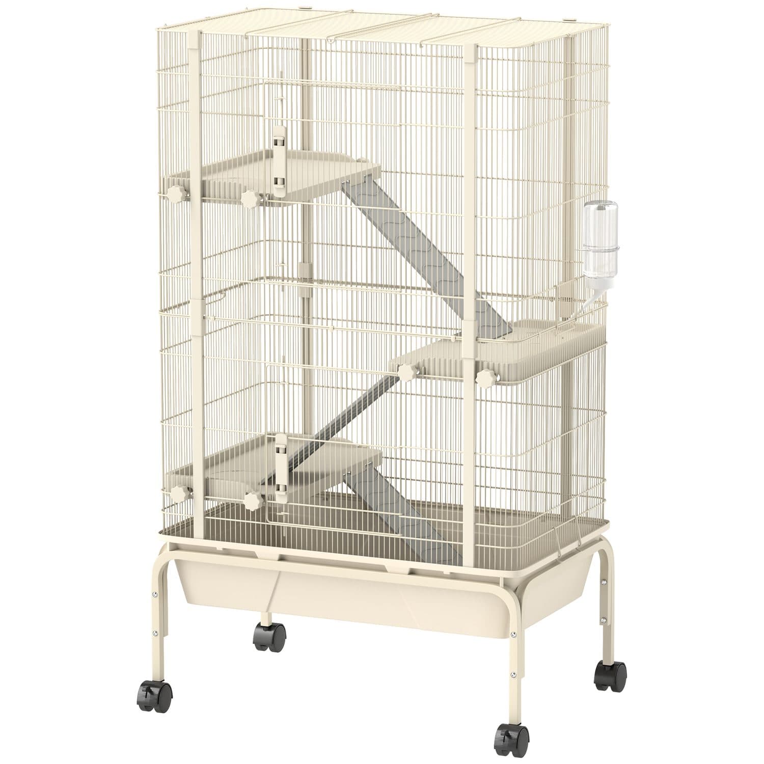PawHut Four-Tier Small Animal Cage on Wheels