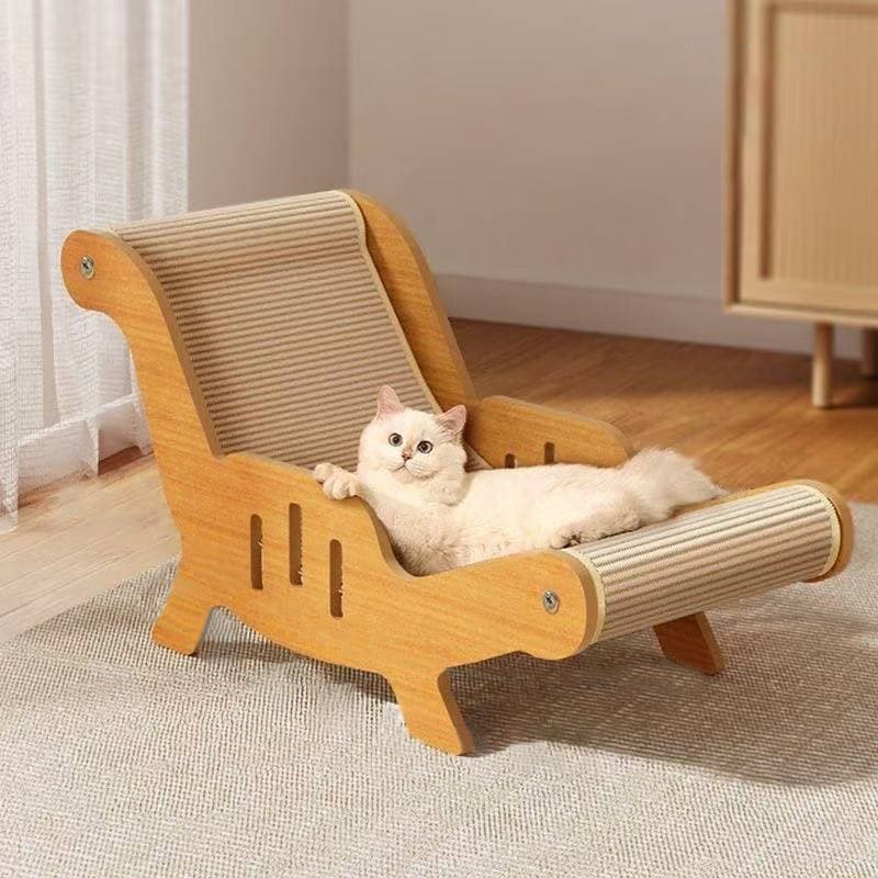 Cat Sisal Lounge Chair With Built-In Scratching Post