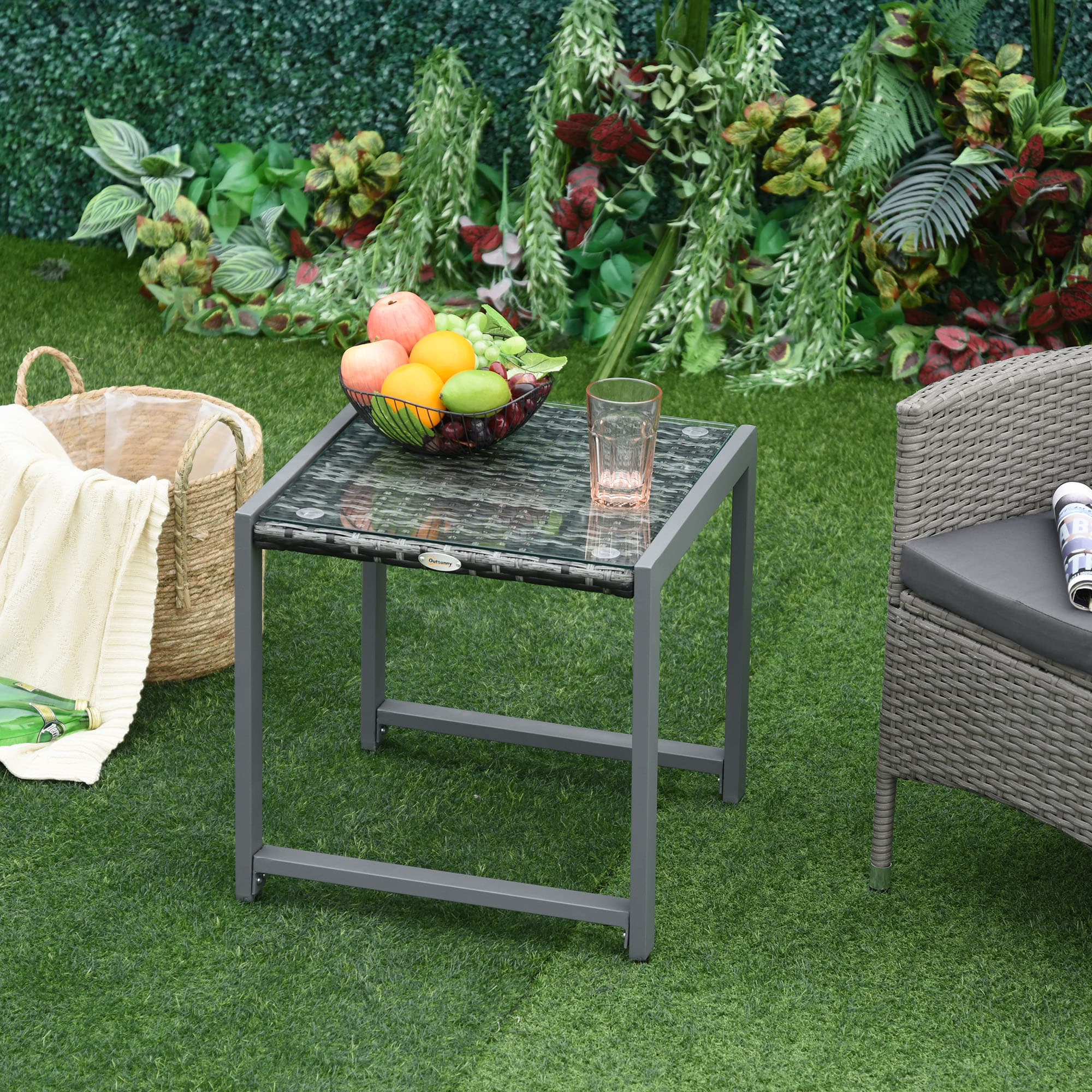 Grey Rattan Patio Table for Outdoor Seating - image 2