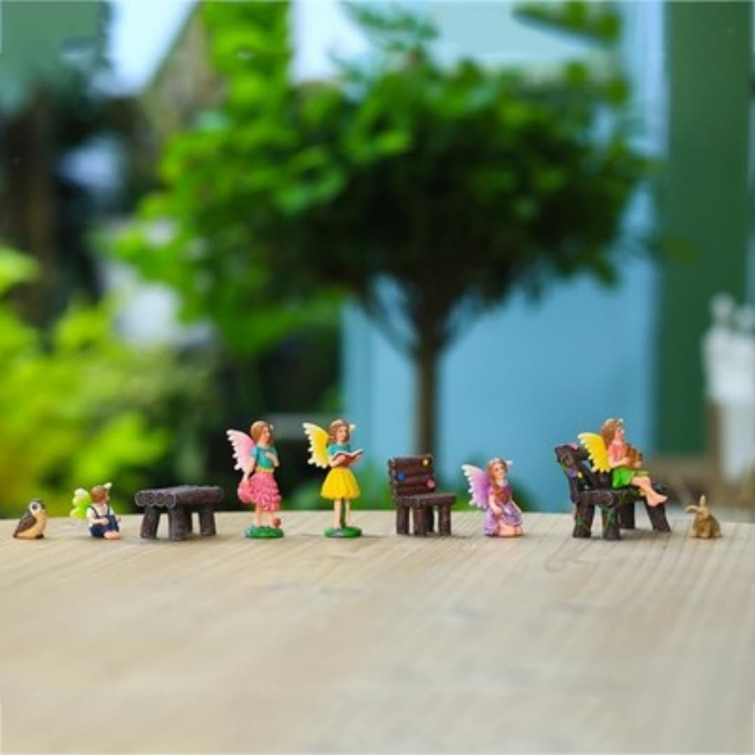 10-Piece Fairy Garden Miniature Set — Fairies, Animals and Furniture - image 4