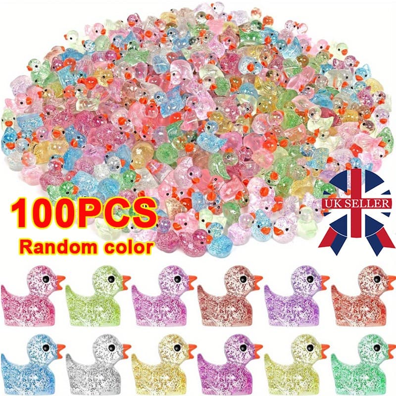 Tiny Glitter Ducks for Craft Displays and Decor - Default