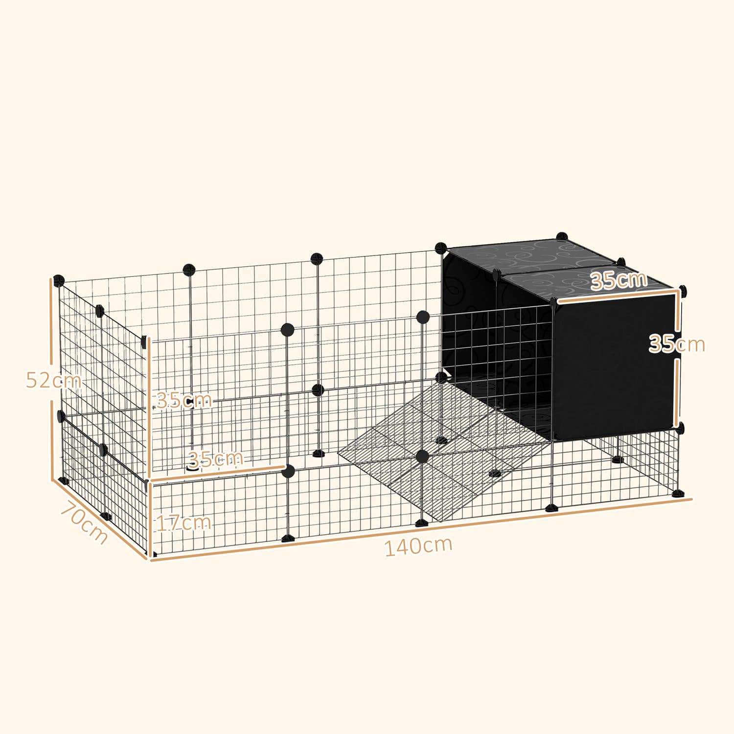 Spacious Modular Wire Cage for Guinea Pigs and Small Pets - image 3