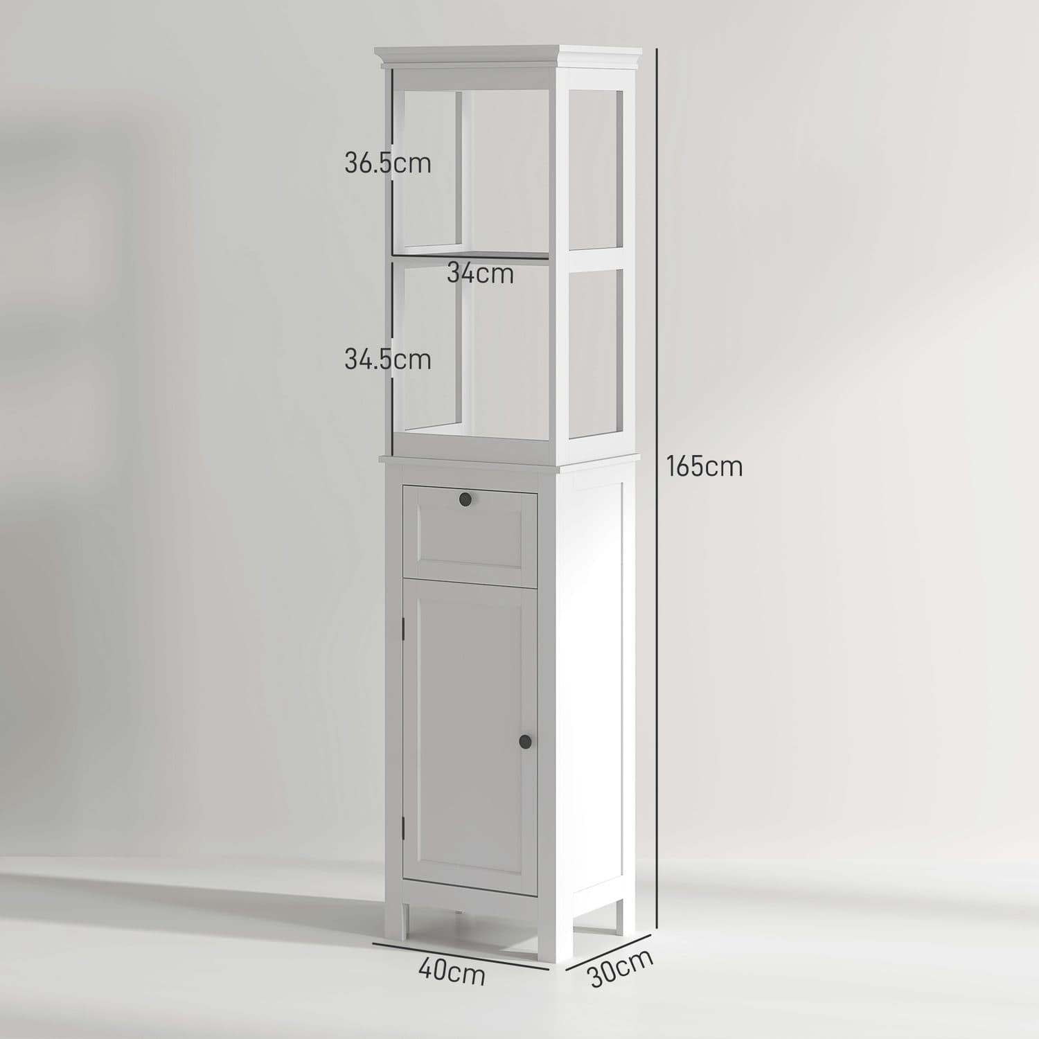 Tall Slim White Bathroom Cabinet - image 3