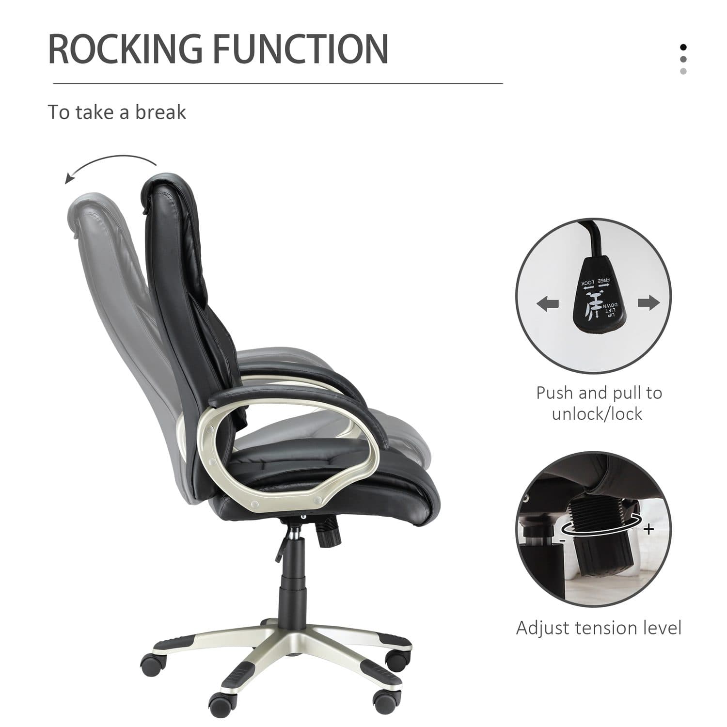 High Back Leather Desk Chair - image 3