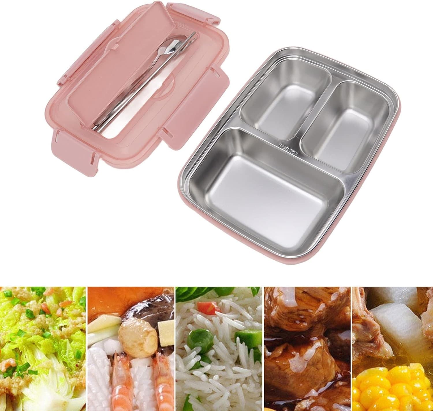 Stainless Steel Insulated Lunch Box with 3 Compartments - image 6