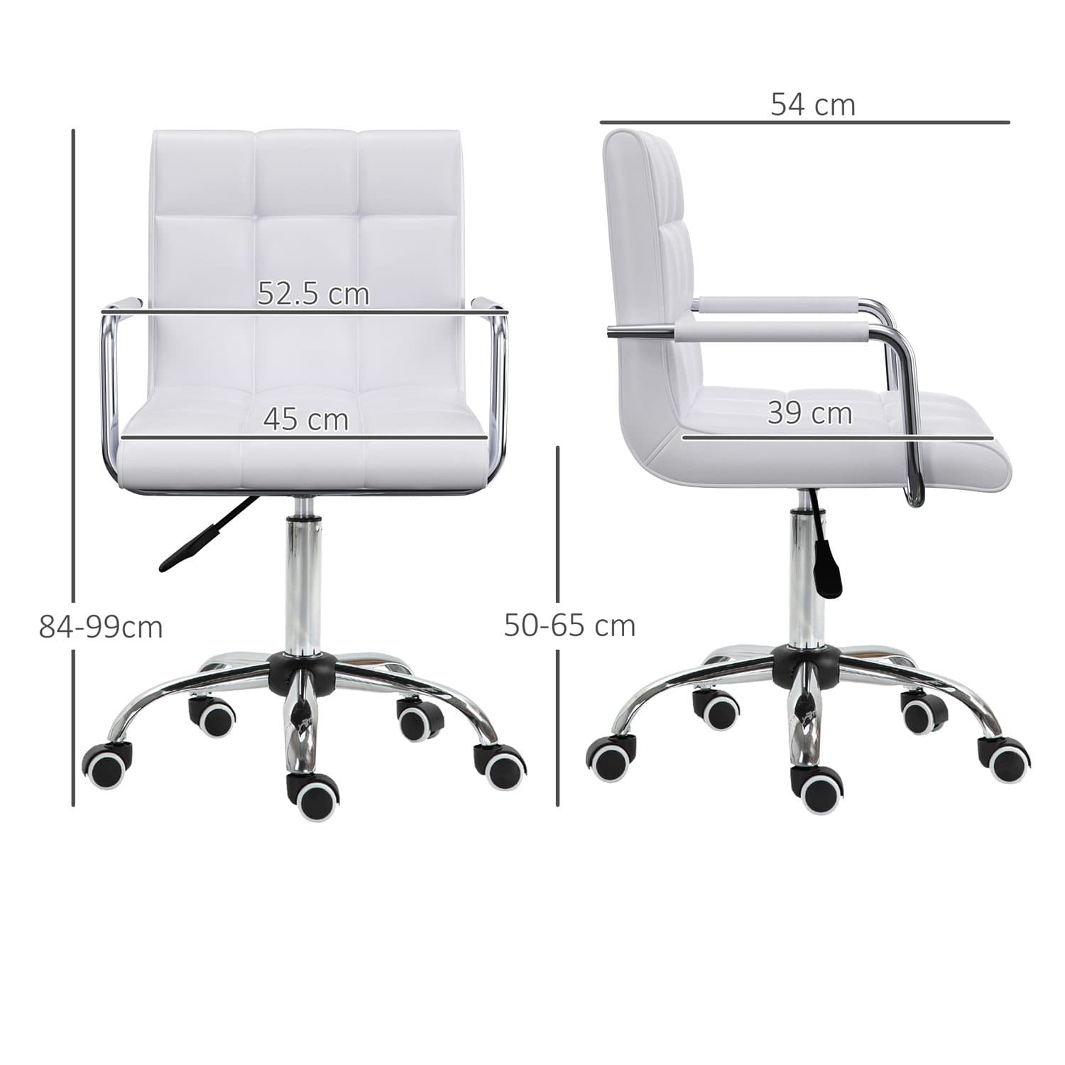 White Leather Vanity Chair - image 3