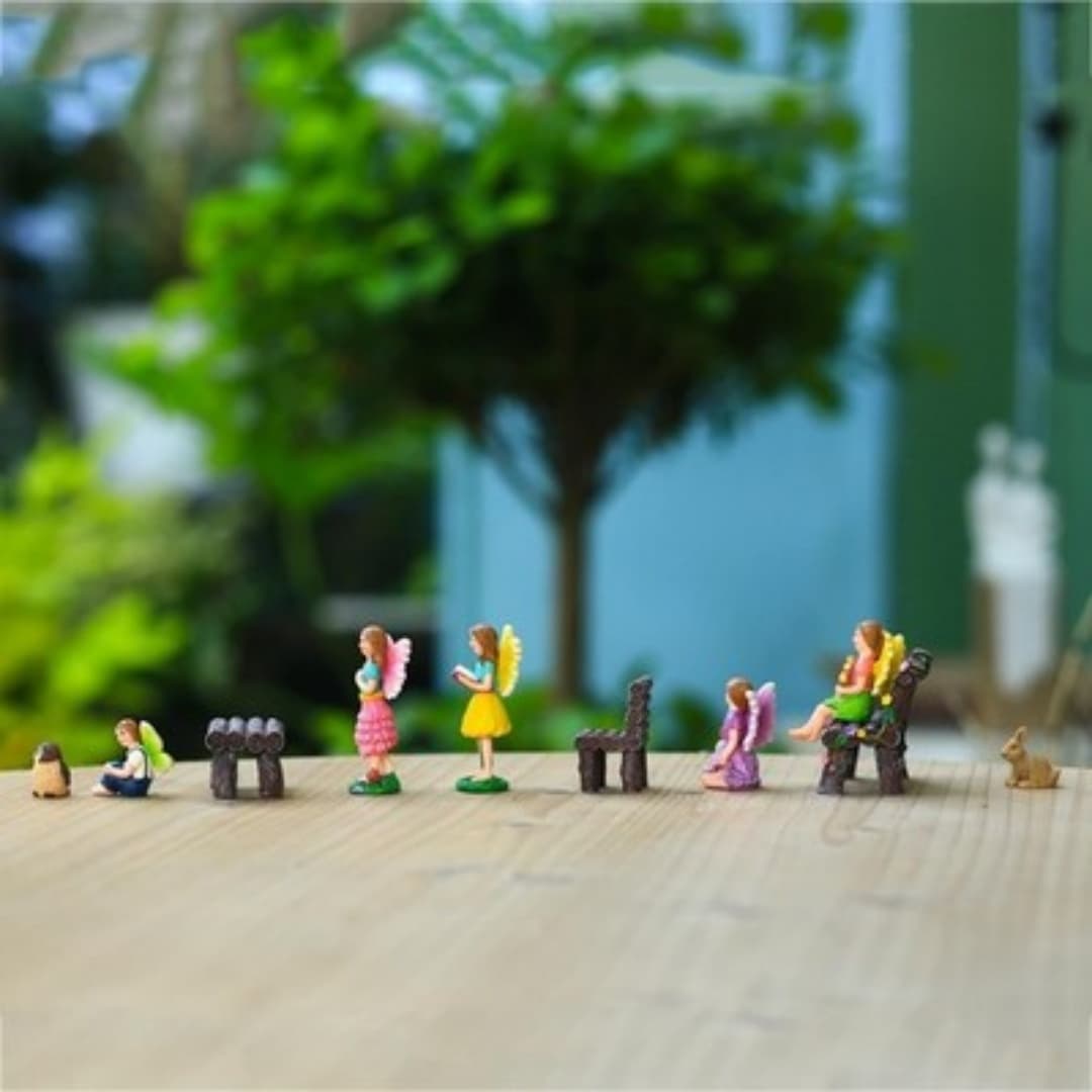 10-Piece Fairy Garden Miniature Set — Fairies, Animals and Furniture - image 5