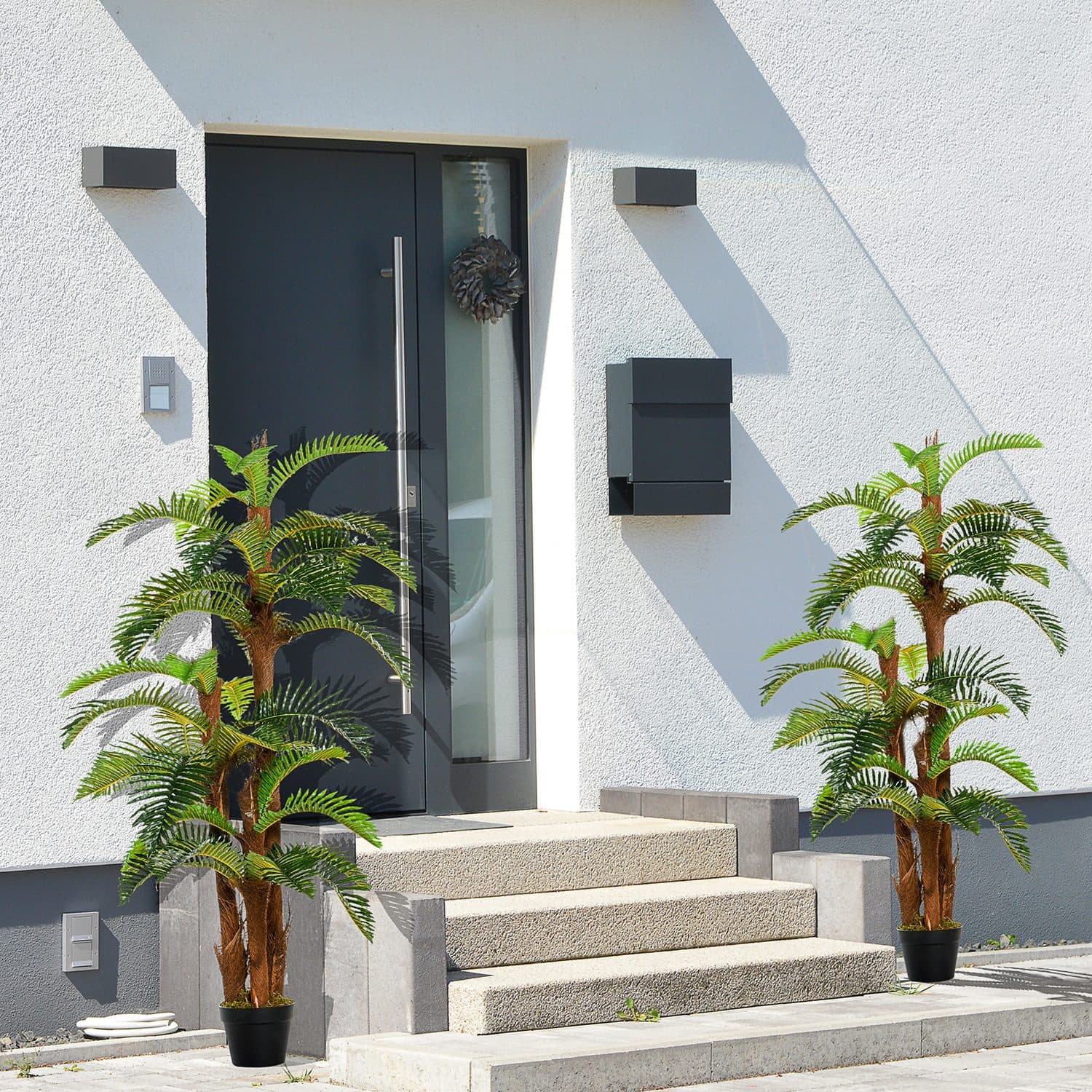Faux Tropical Fern Trees 150cm — Set of 2 in Weighted Pots - image 3