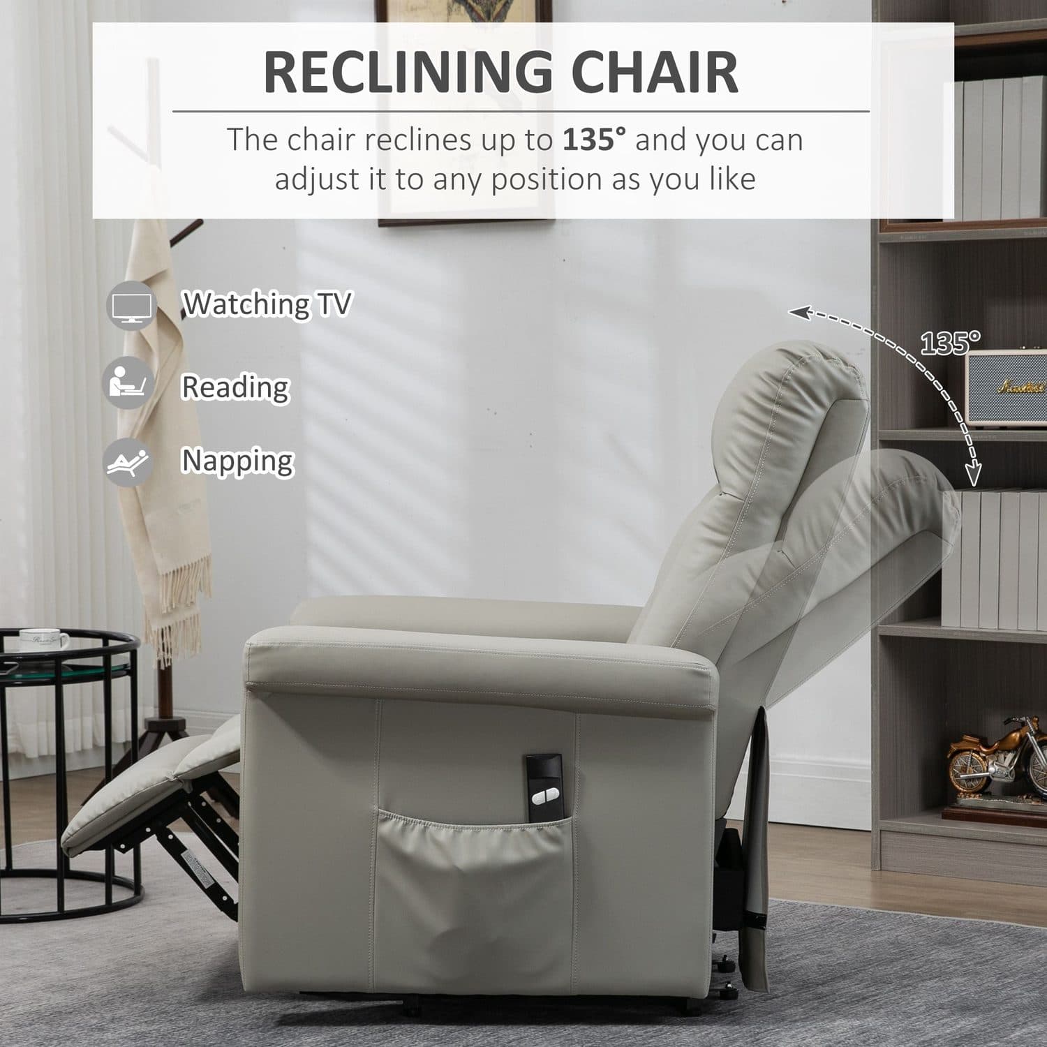 Grey Power Lift Recliner - image 4
