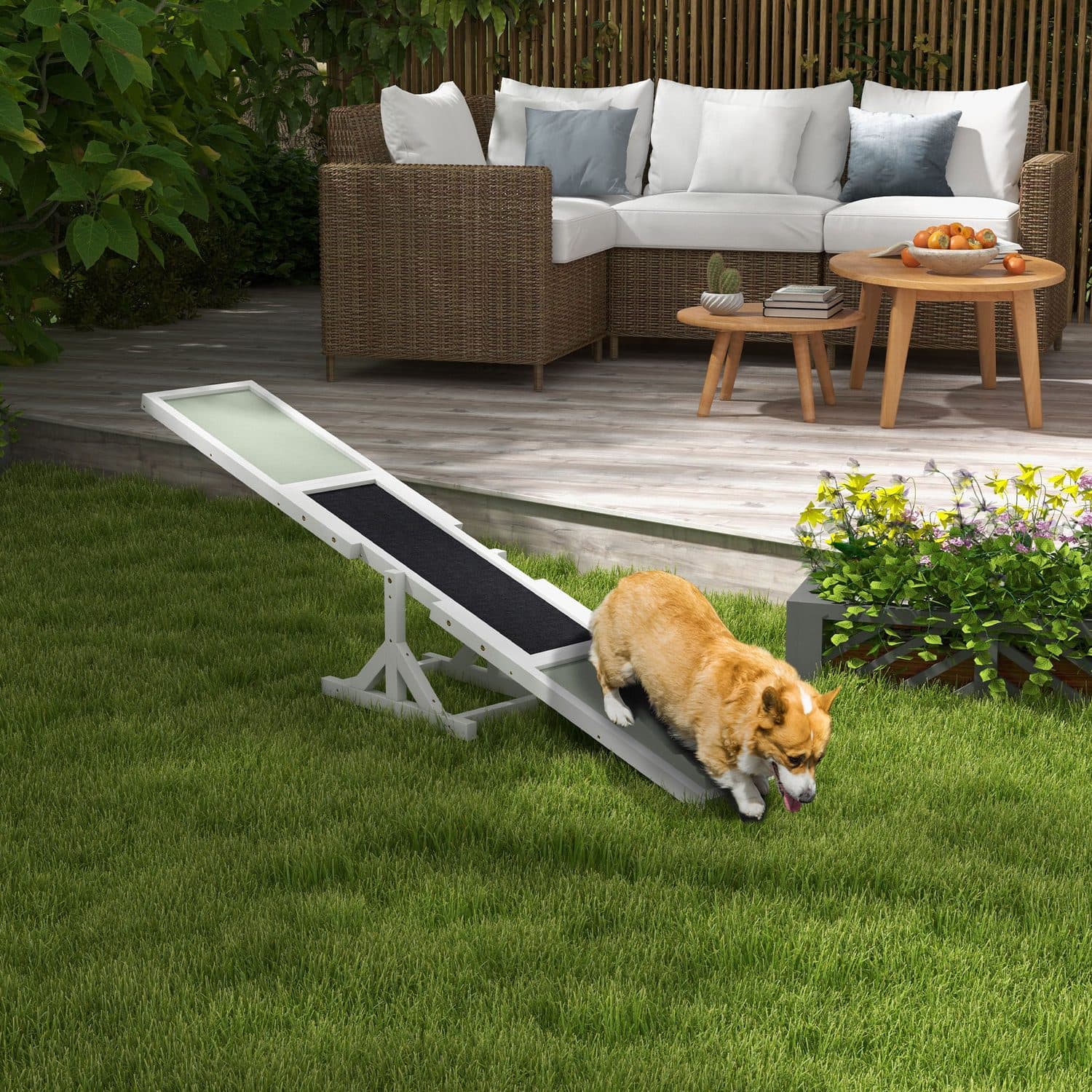 PawHut Wooden Pet Seesaw With Anti-Slip Surface for Dogs - image 4