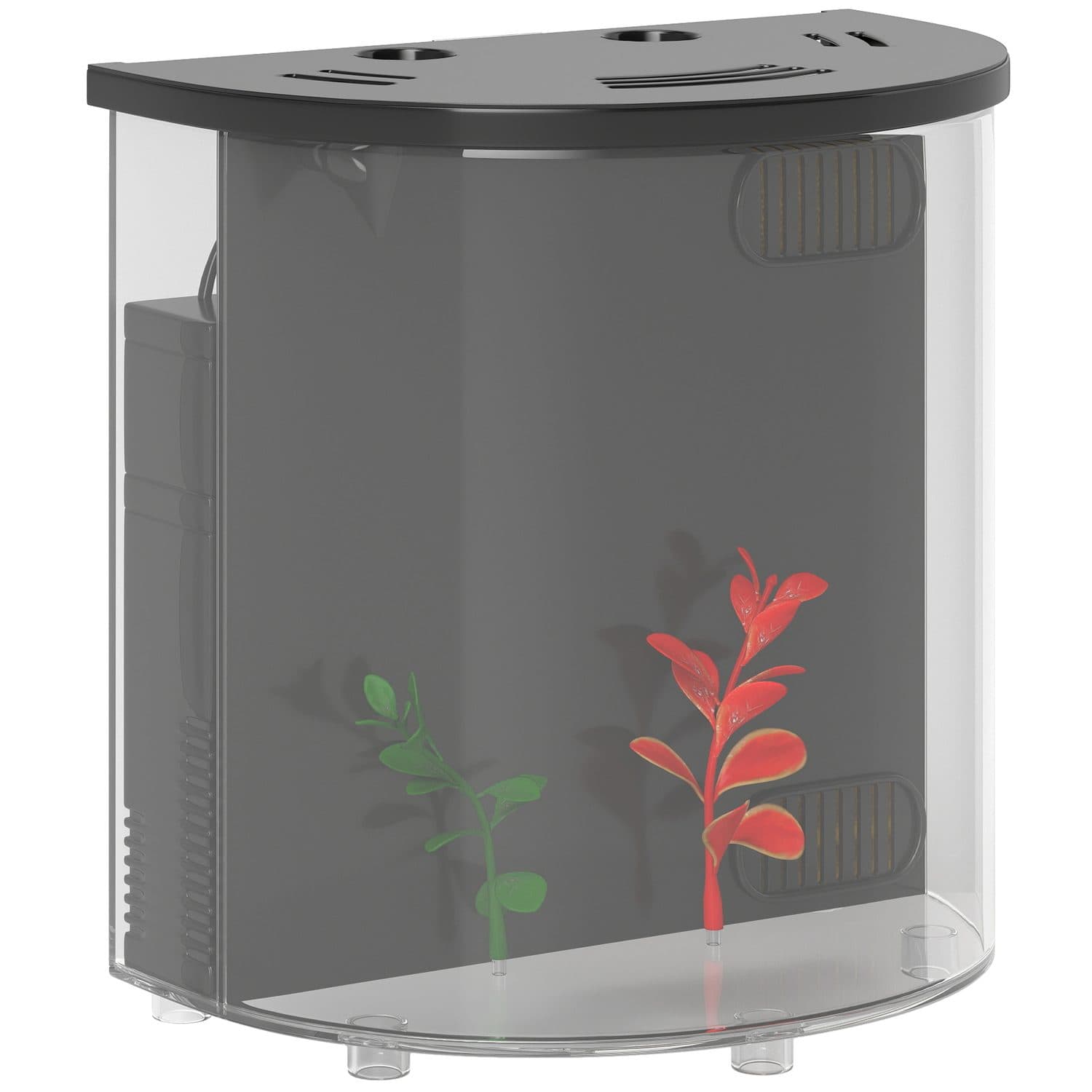 Compact 3-Litre Aquarium with Built-In Filter and LED Lighting