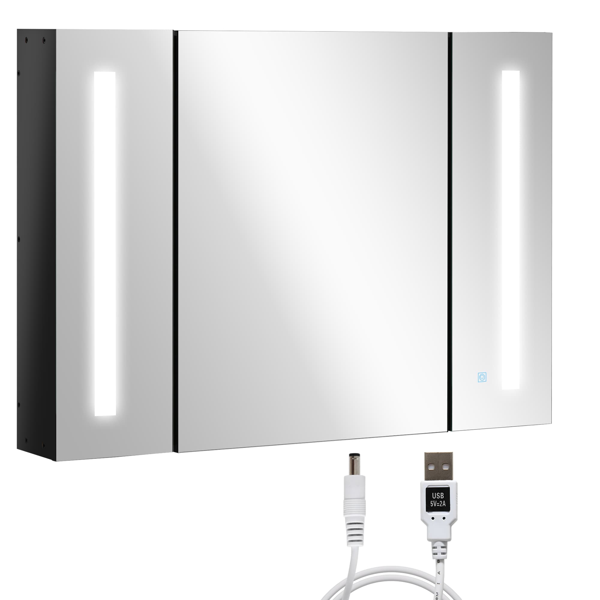 Illuminate Your Mornings with this Black LED Mirror Cabinet