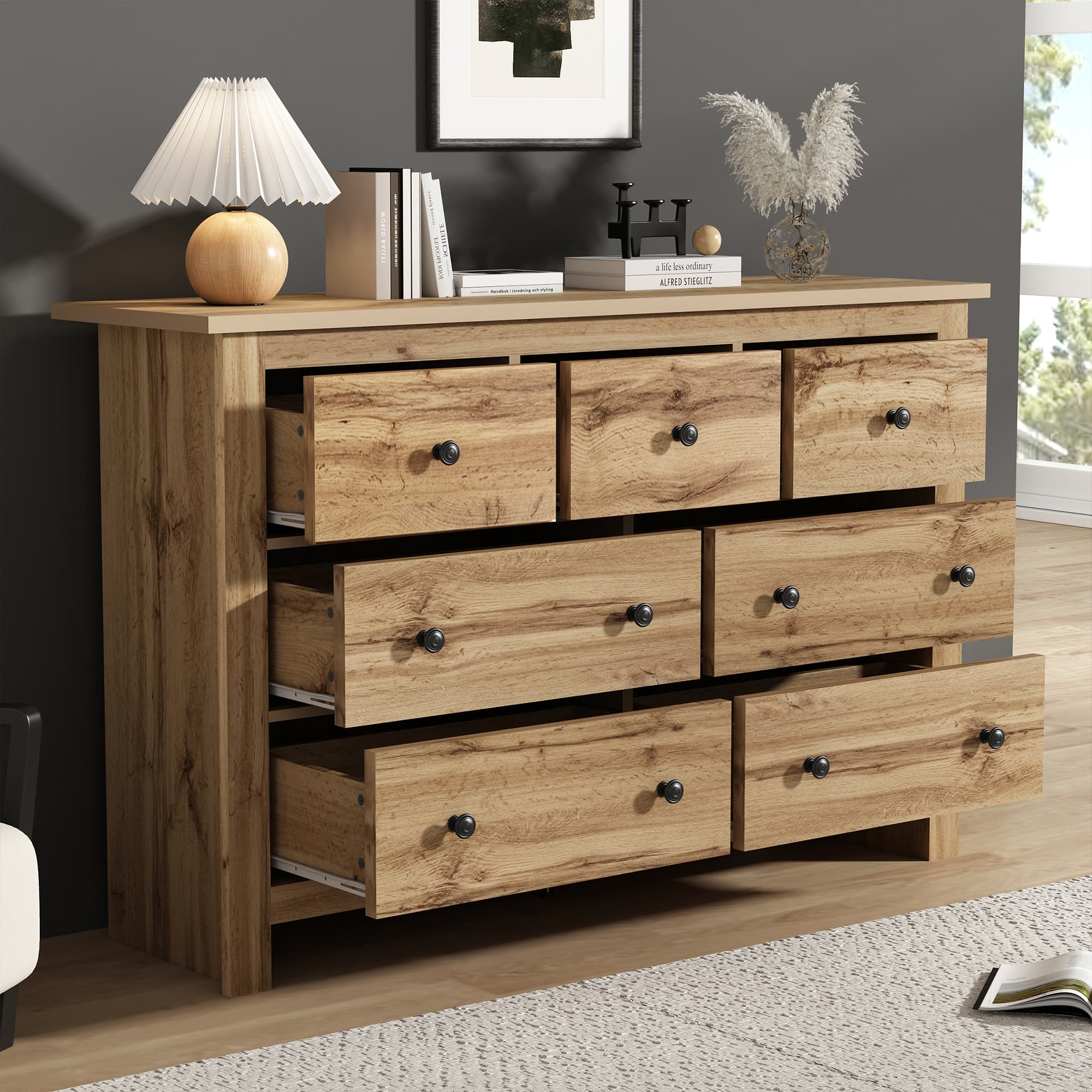 Timeless Style & Ample Storage with Our 7-Drawer Cabinet - Wood