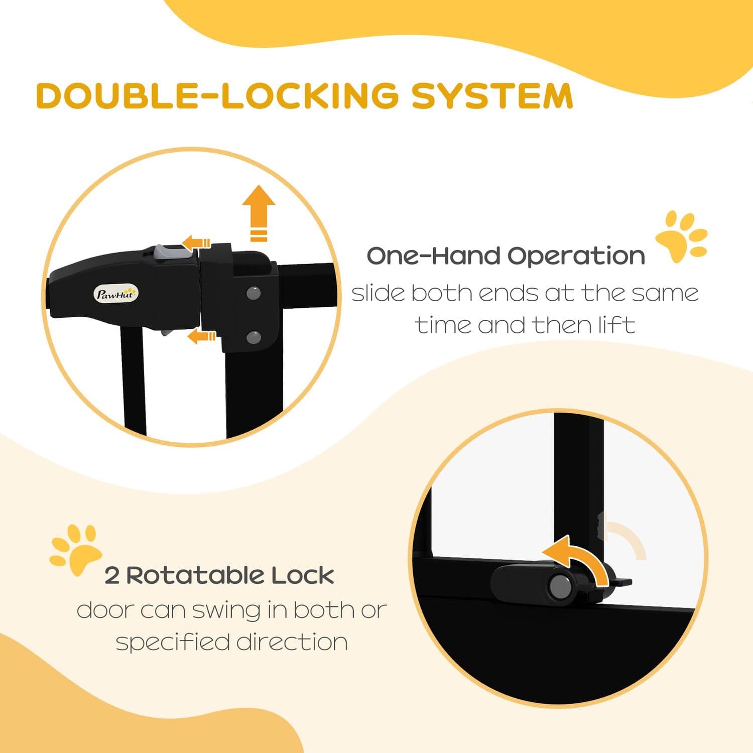 Adjustable Black Metal Pet Safety Gate with Walk-Through Door - image 3
