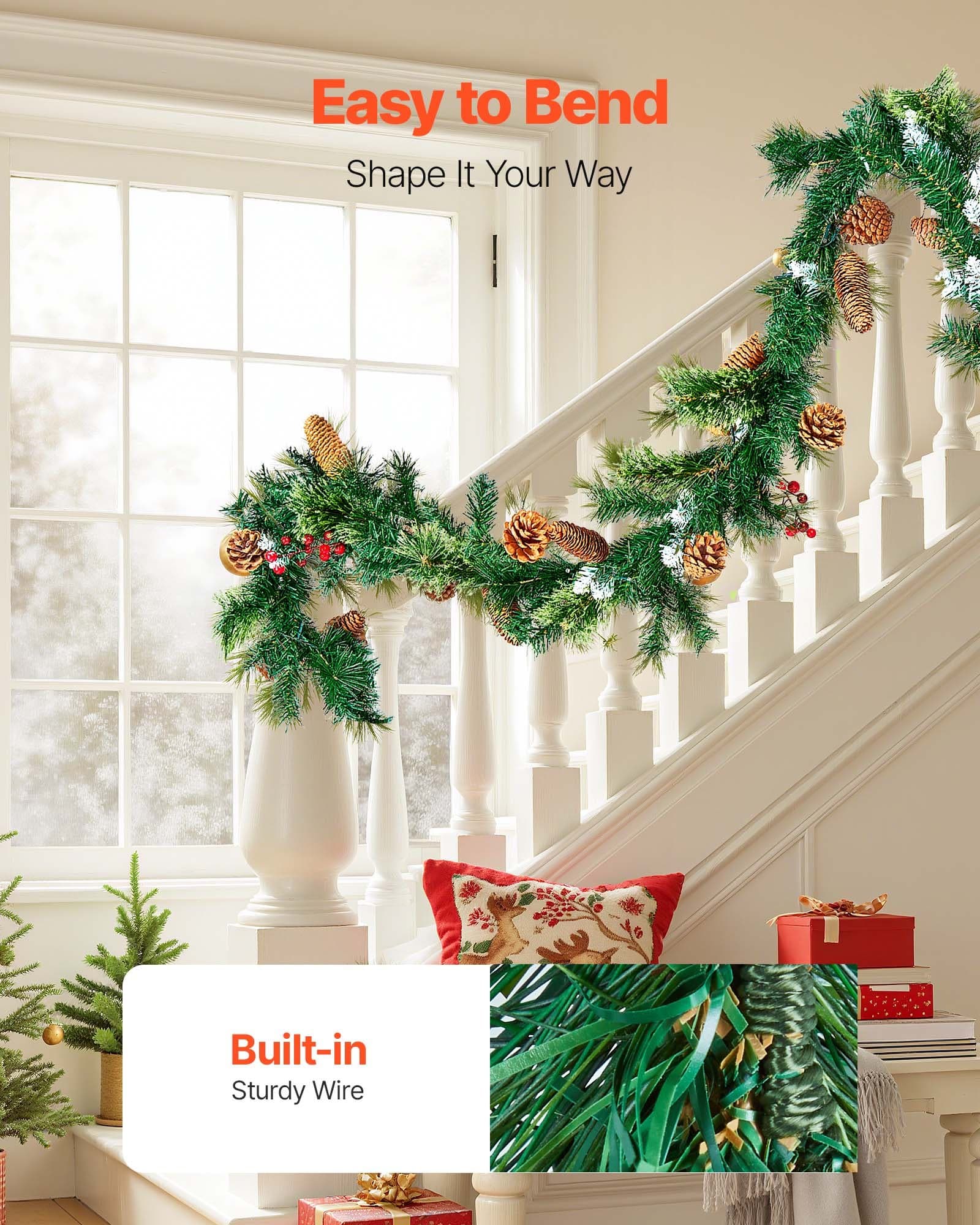 Pre-Lit Realistic Christmas Garland for Festive Home Decor - image 3