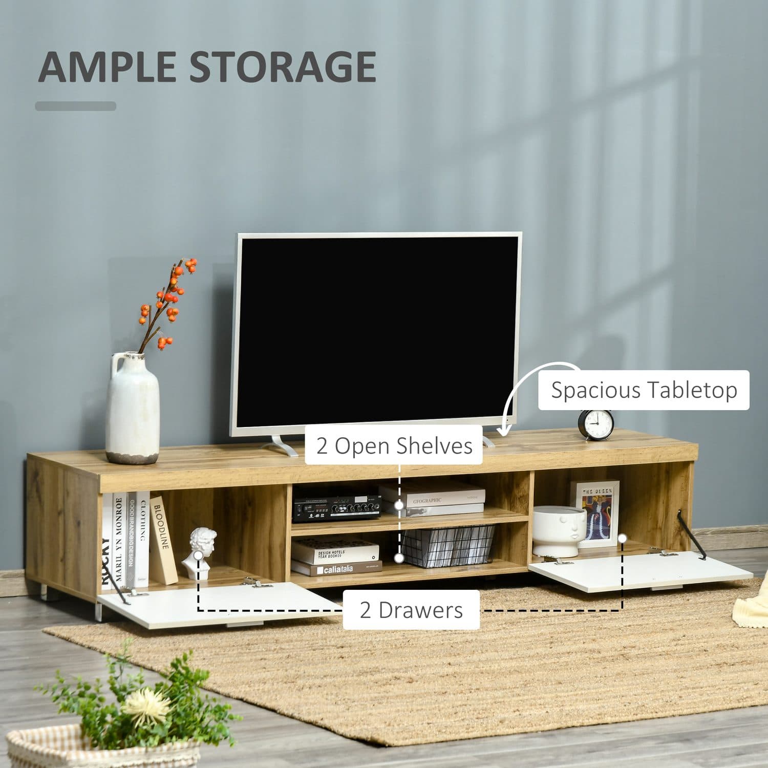 Modern 90" Oak TV Unit - image 4