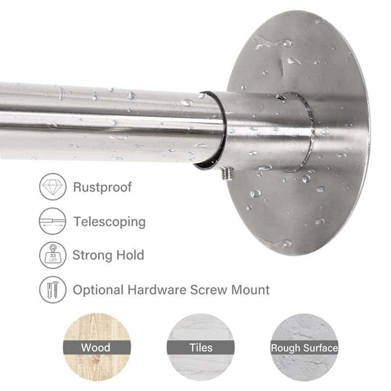 Adjustable L-Shaped Shower Rail for Corner Bath Spaces - image 9