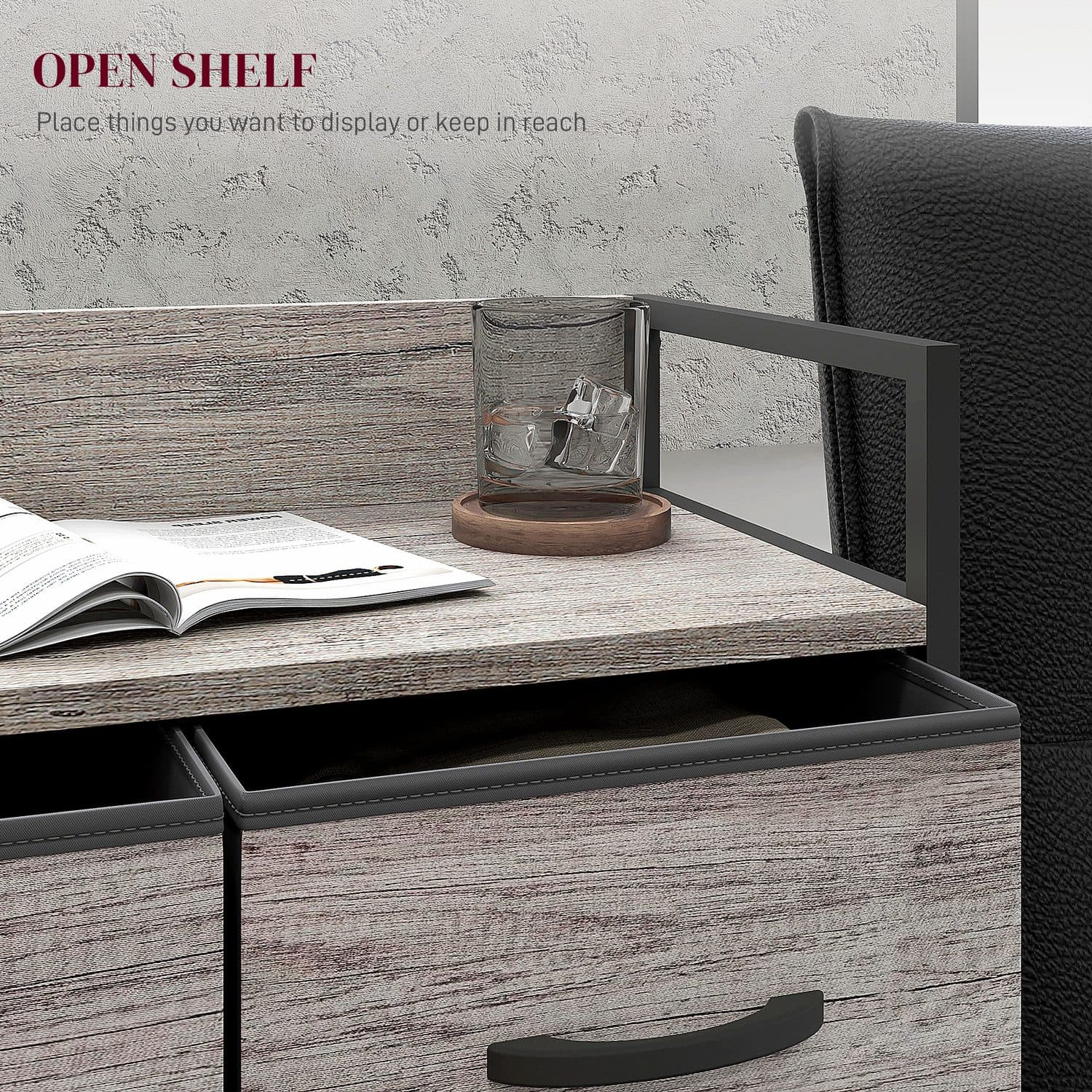 Four Fabric Drawers with an Industrial Wood-Effect Frame - image 4