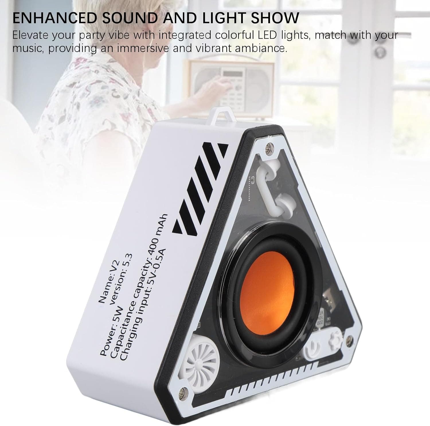Compact Bluetooth Speaker with Mecha LED Styling - image 5