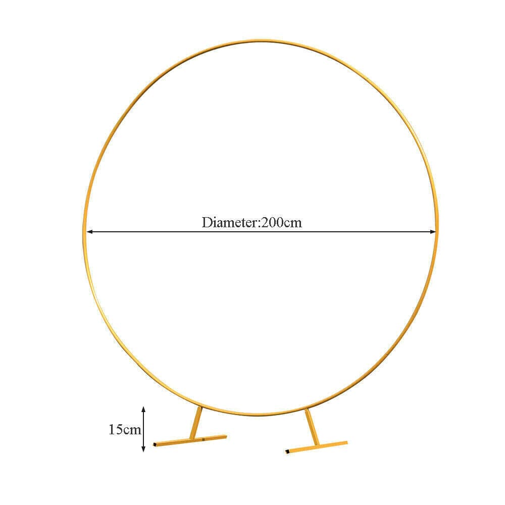Gold 2m round hoop arch for wedding flower backdrops