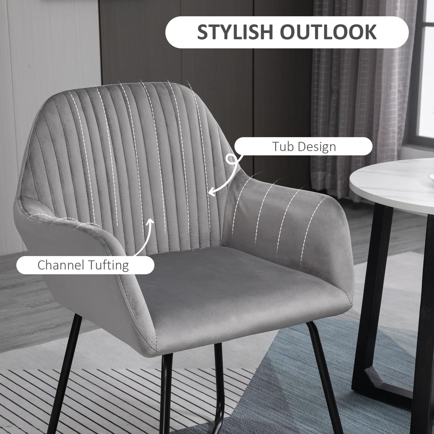 Modern Grey Velvet Accent Chair for Effortless Style - image 1