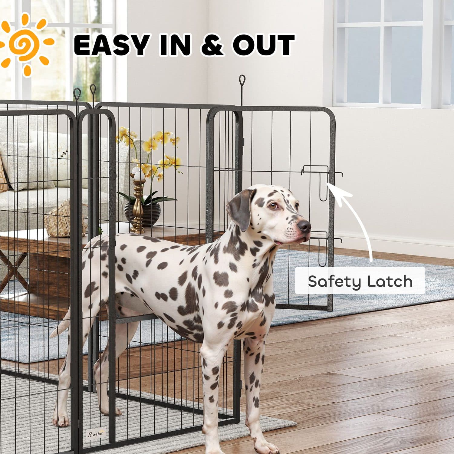 12-Panel Dog Playpen with Doors - 100cm Tall - image 5
