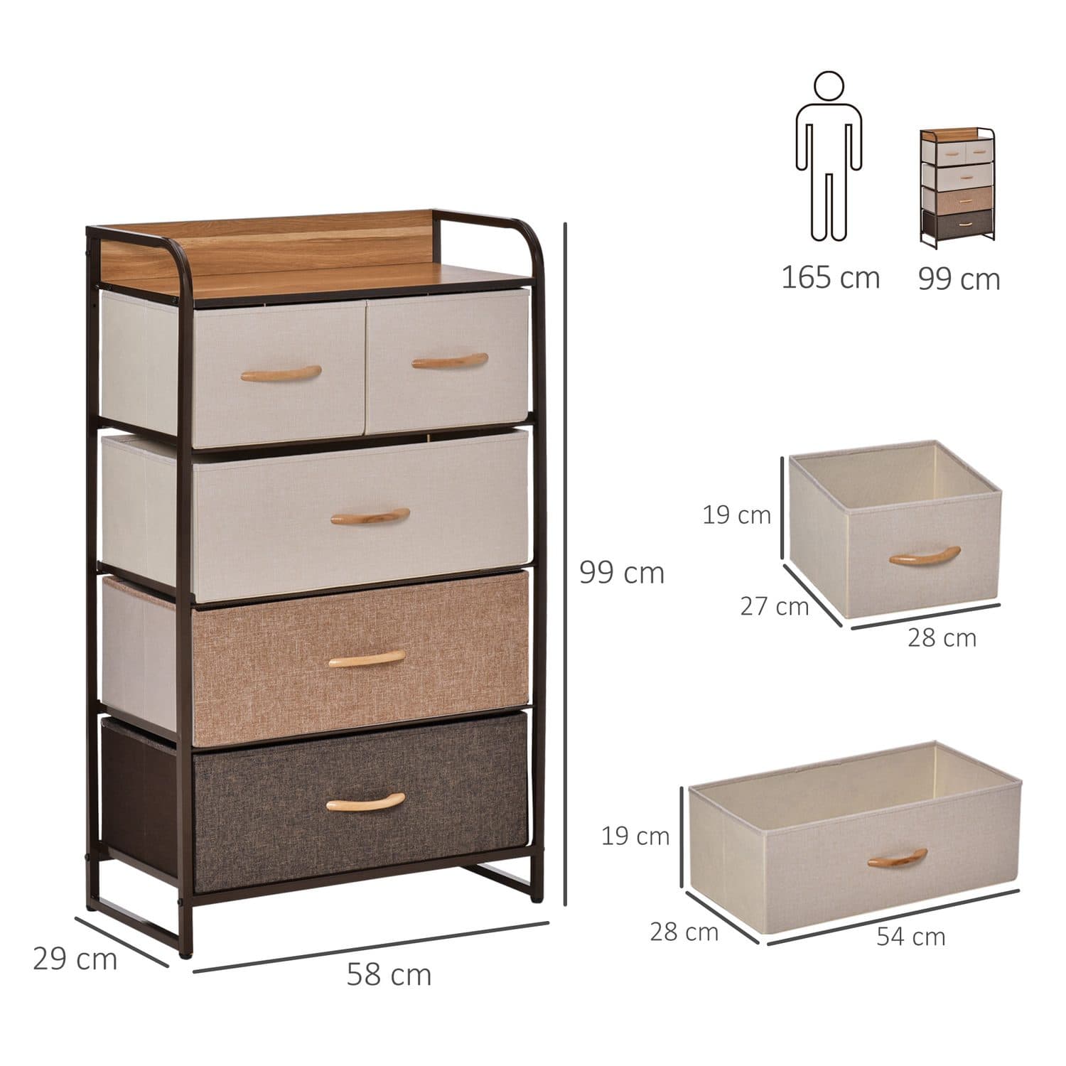5-Drawer Fabric Dresser Tower - image 2