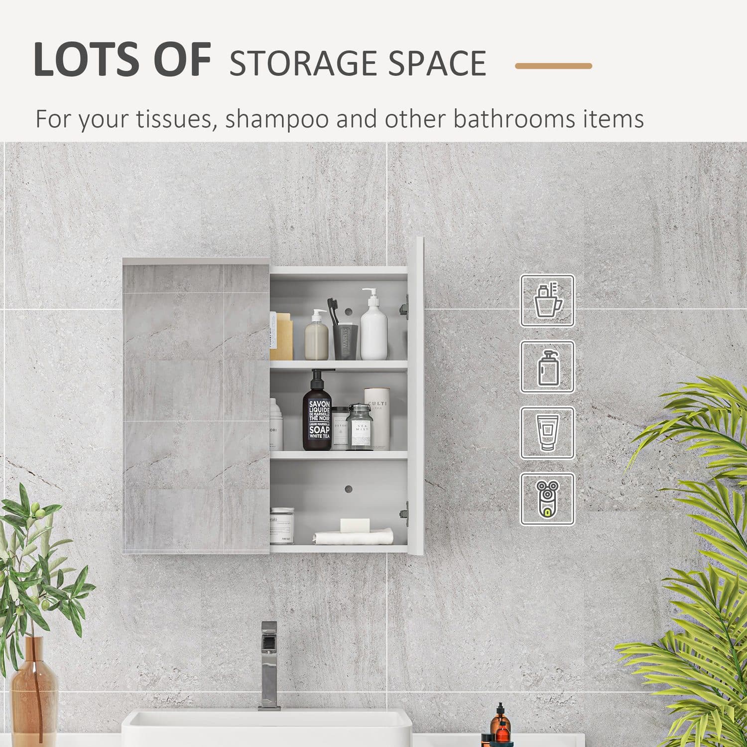 Kleankin White Mirror Cabinet - image 3
