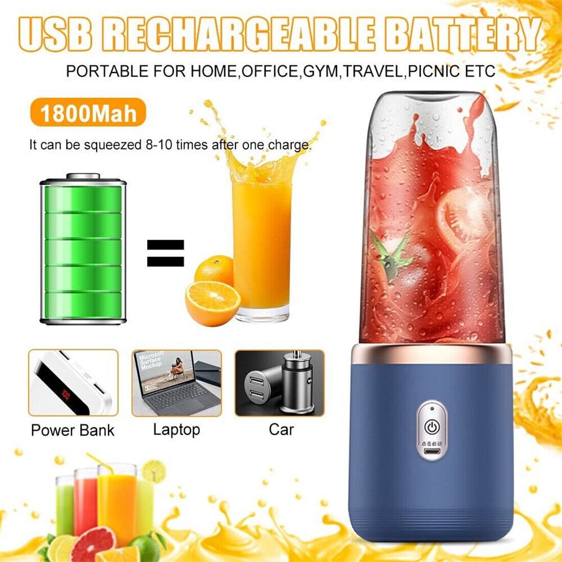 Blend and Go — USB-Rechargeable Personal Blender, 400ml - image 6