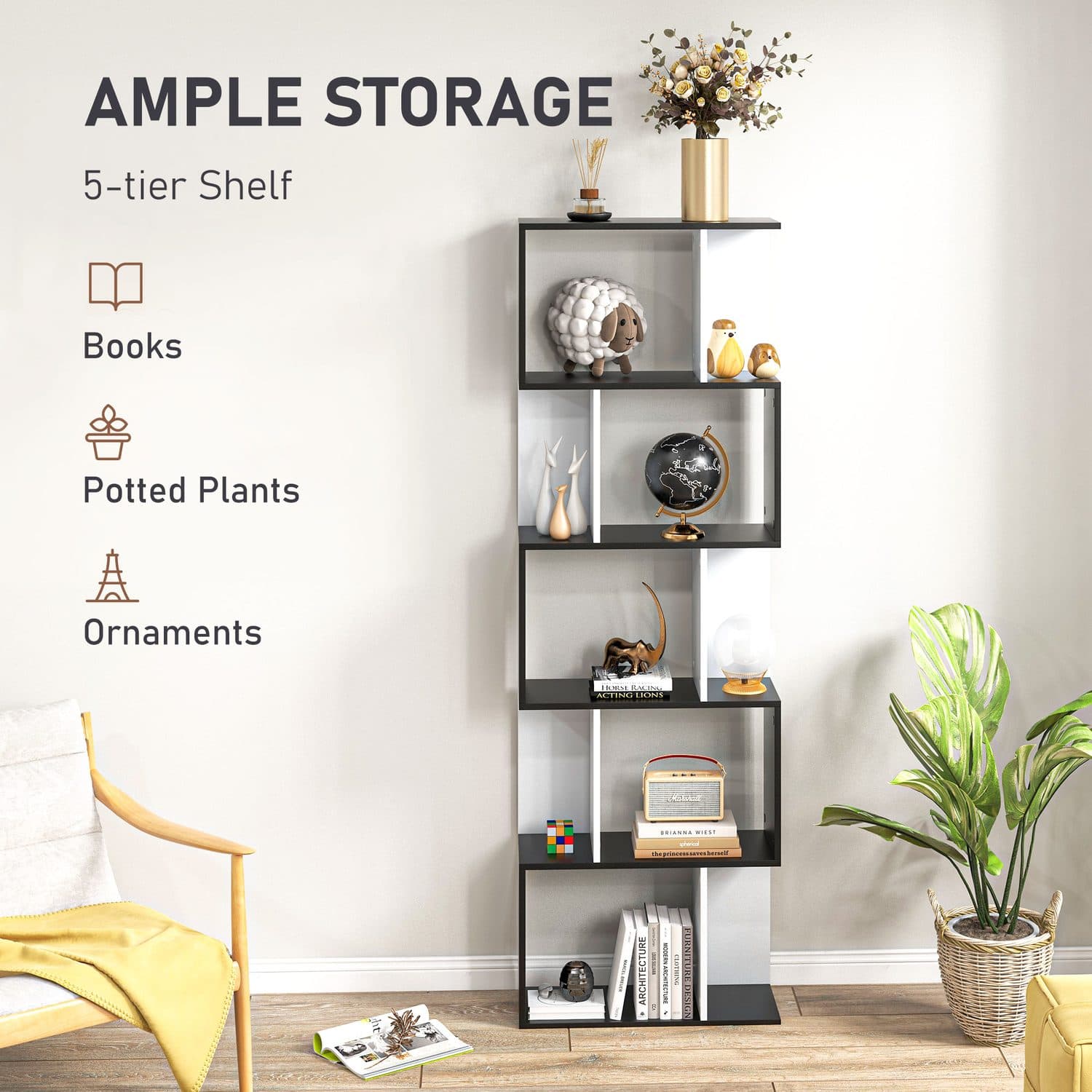 5-Tier S-Shaped Bookshelf - image 2