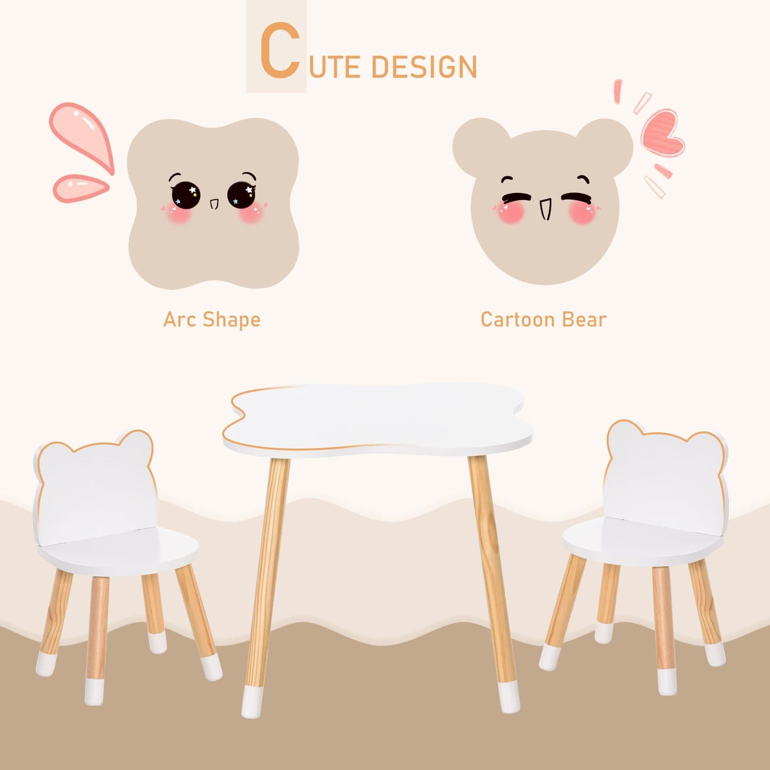 Bear-Shaped Kids Table Set - image 4