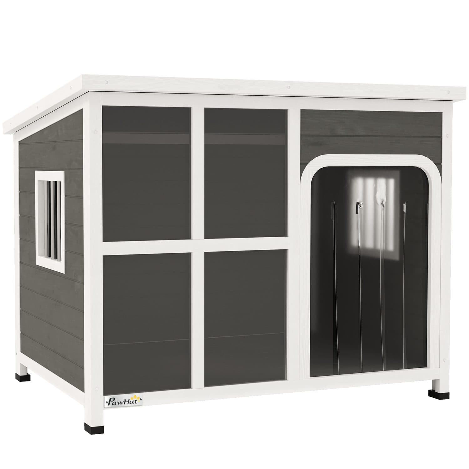 PawHut Wooden Outdoor Dog House with Openable Top