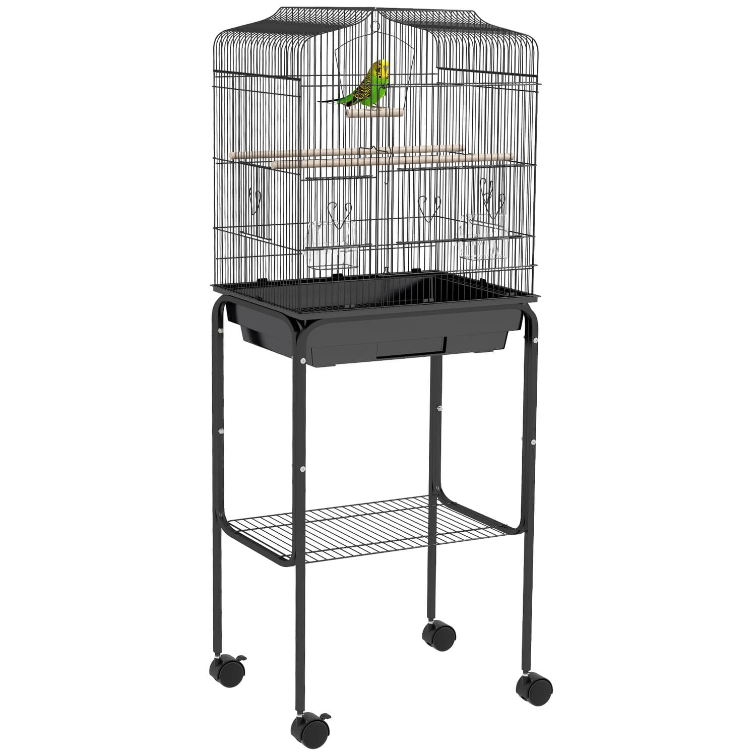 PawHut Bird Cage with Stand and Wheels