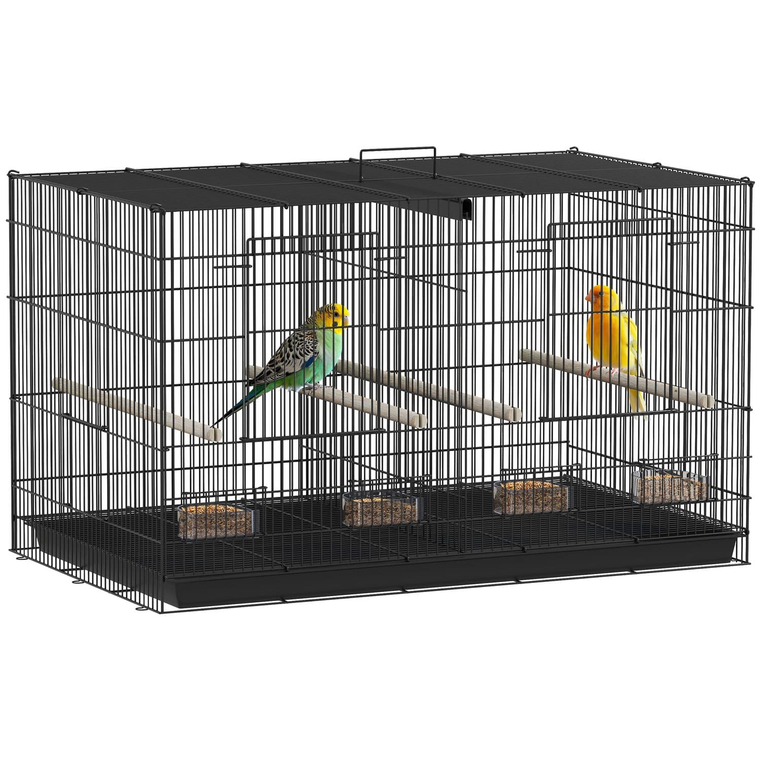 PawHut Divided Bird Cage for Budgies, Lovebirds and Canaries