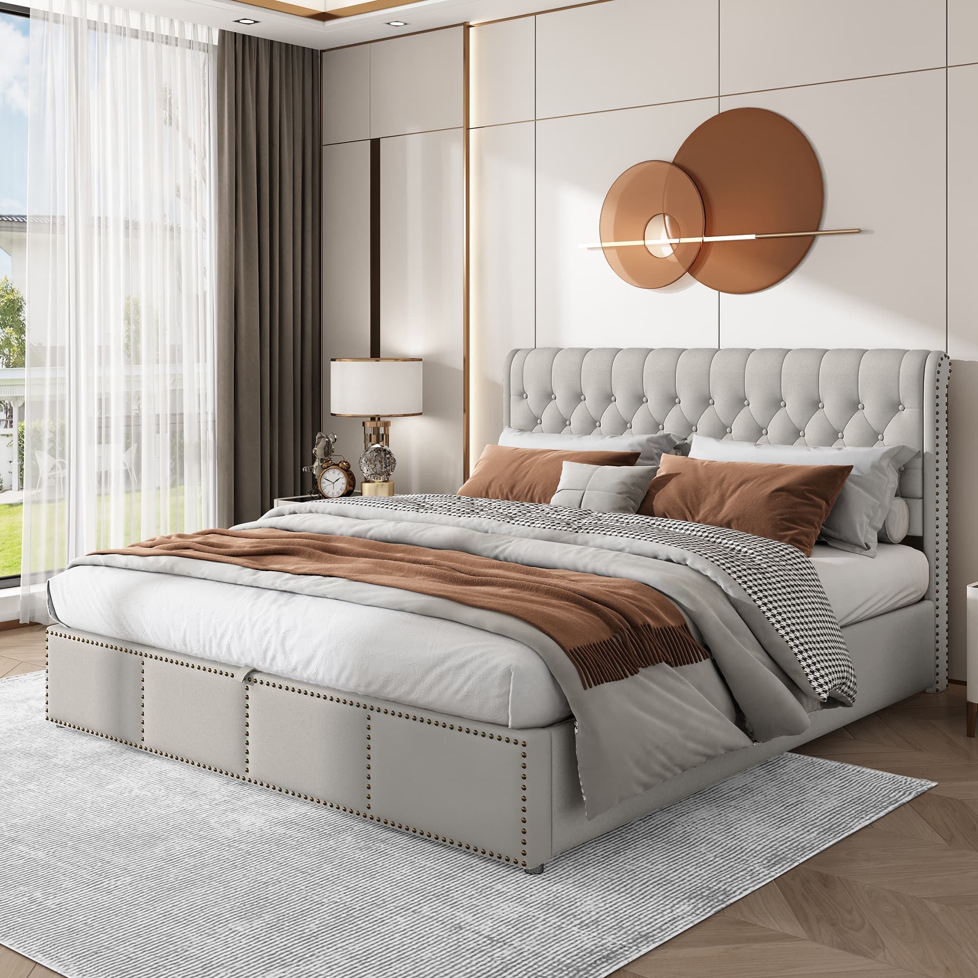 Stylish Upholstered Ottoman Bed - image 4