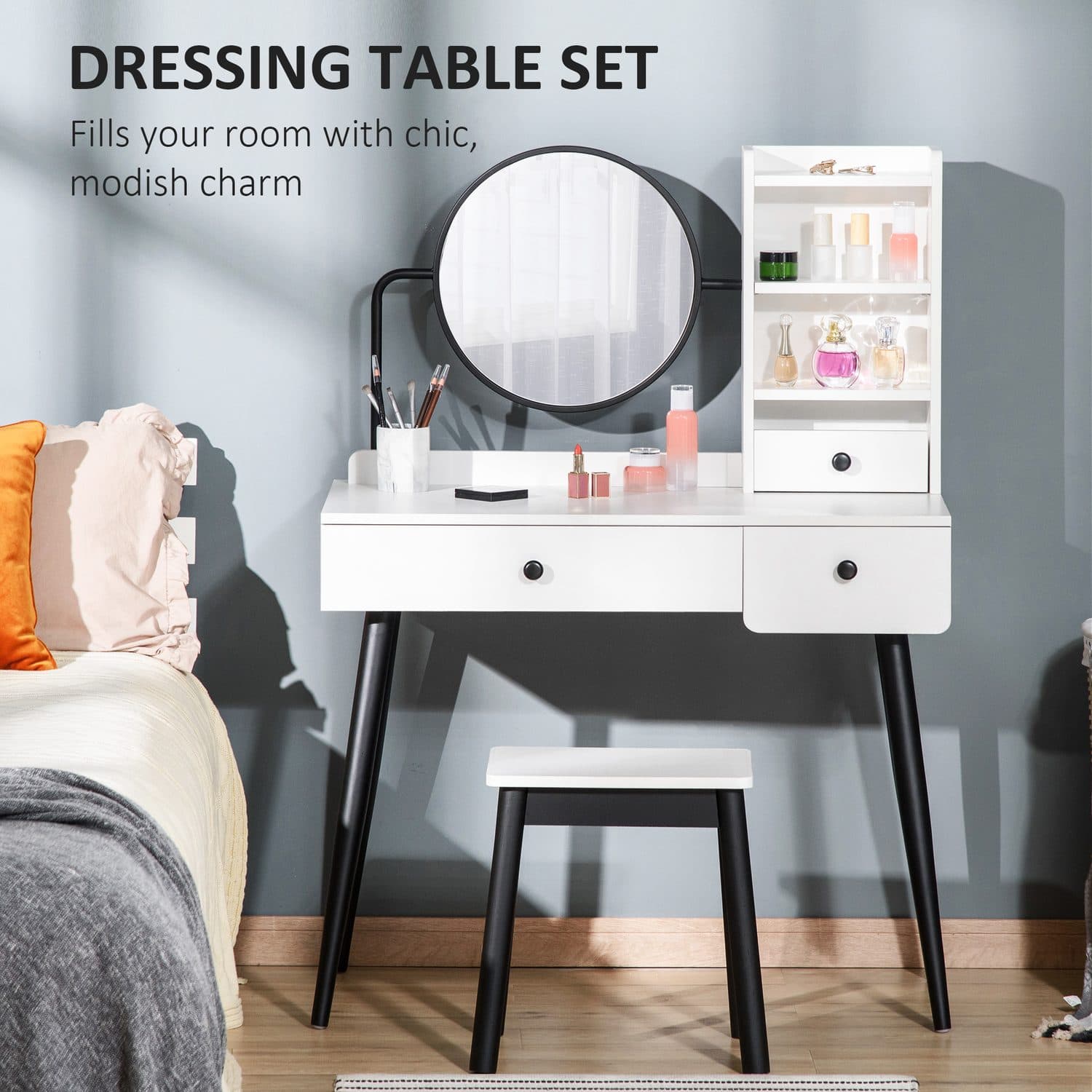 White Dressing Table Set - image 1