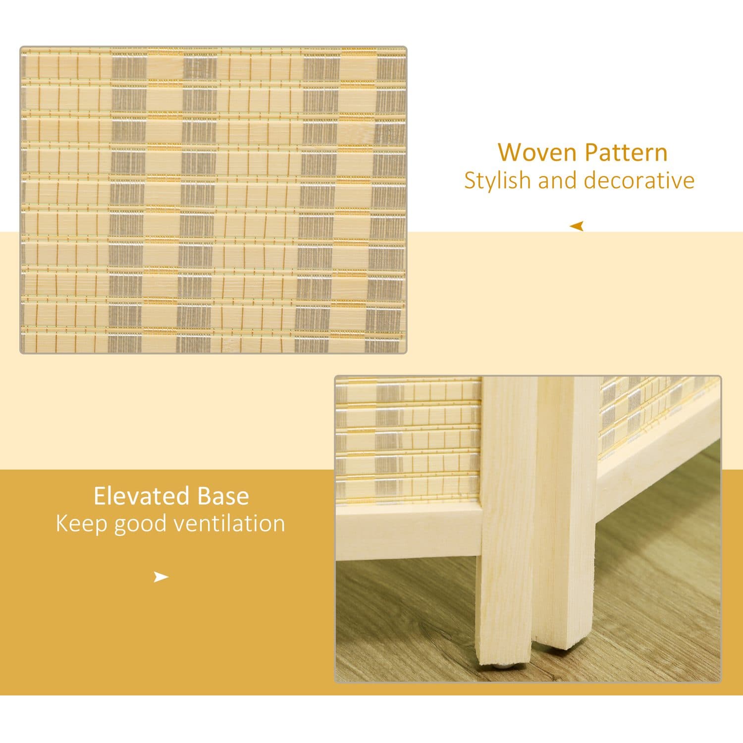 Natural 4-Panel Room Divider - image 3