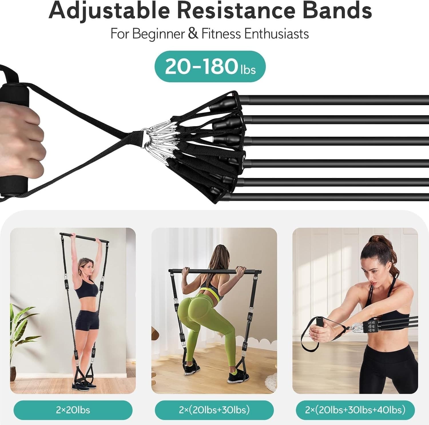 Six-Band Pilates Bar Kit for Total-Body Strength Training - image 4