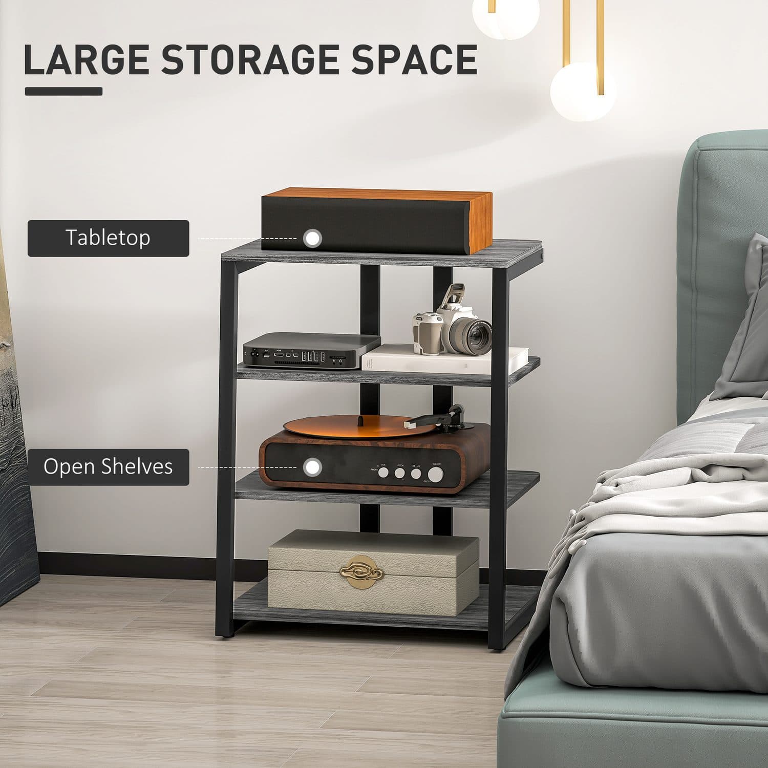 Keep your HiFi kit tidy with this 4-shelf media stand - image 4