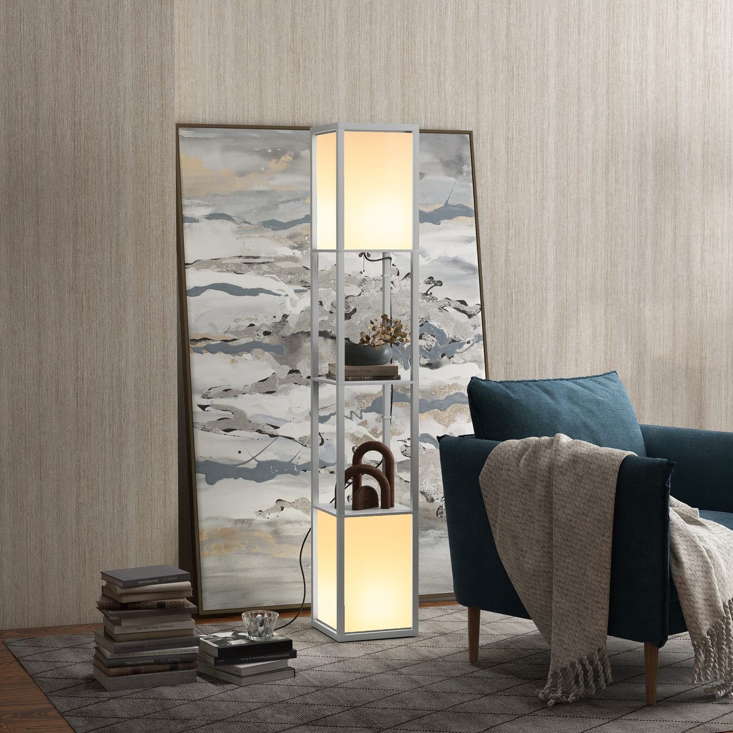 Grey Shelf Floor Lamp - image 2