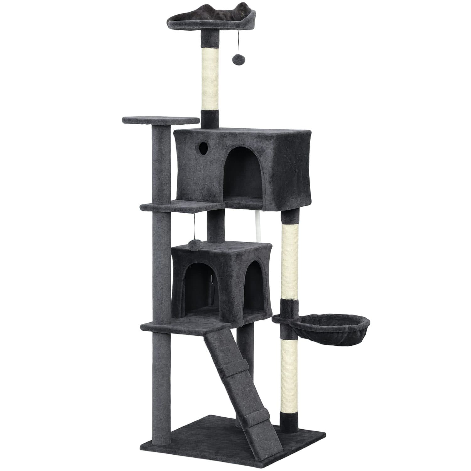 Large Cat Tree with Scratching Posts, Two Condos and Hammock