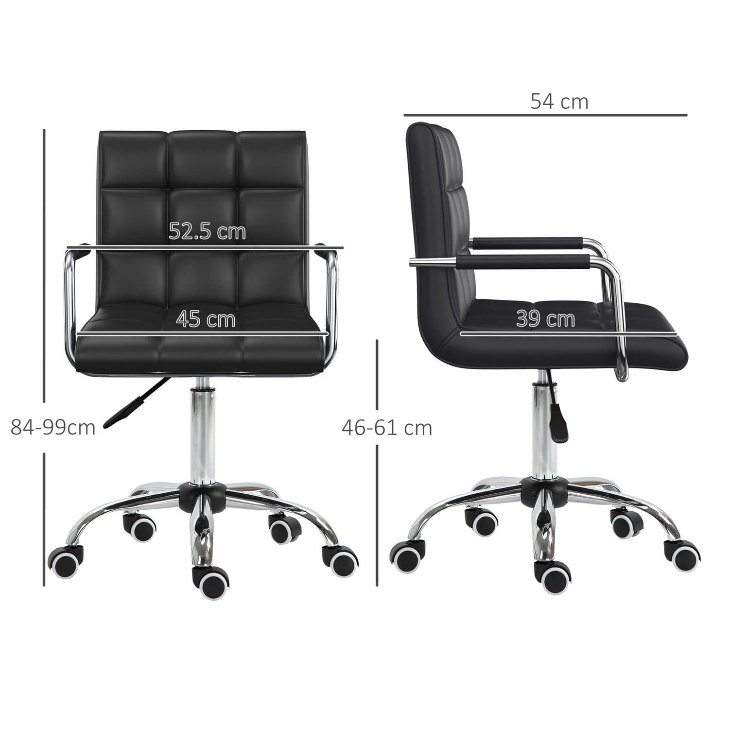 Black PU Leather Swivel Chair - image 3