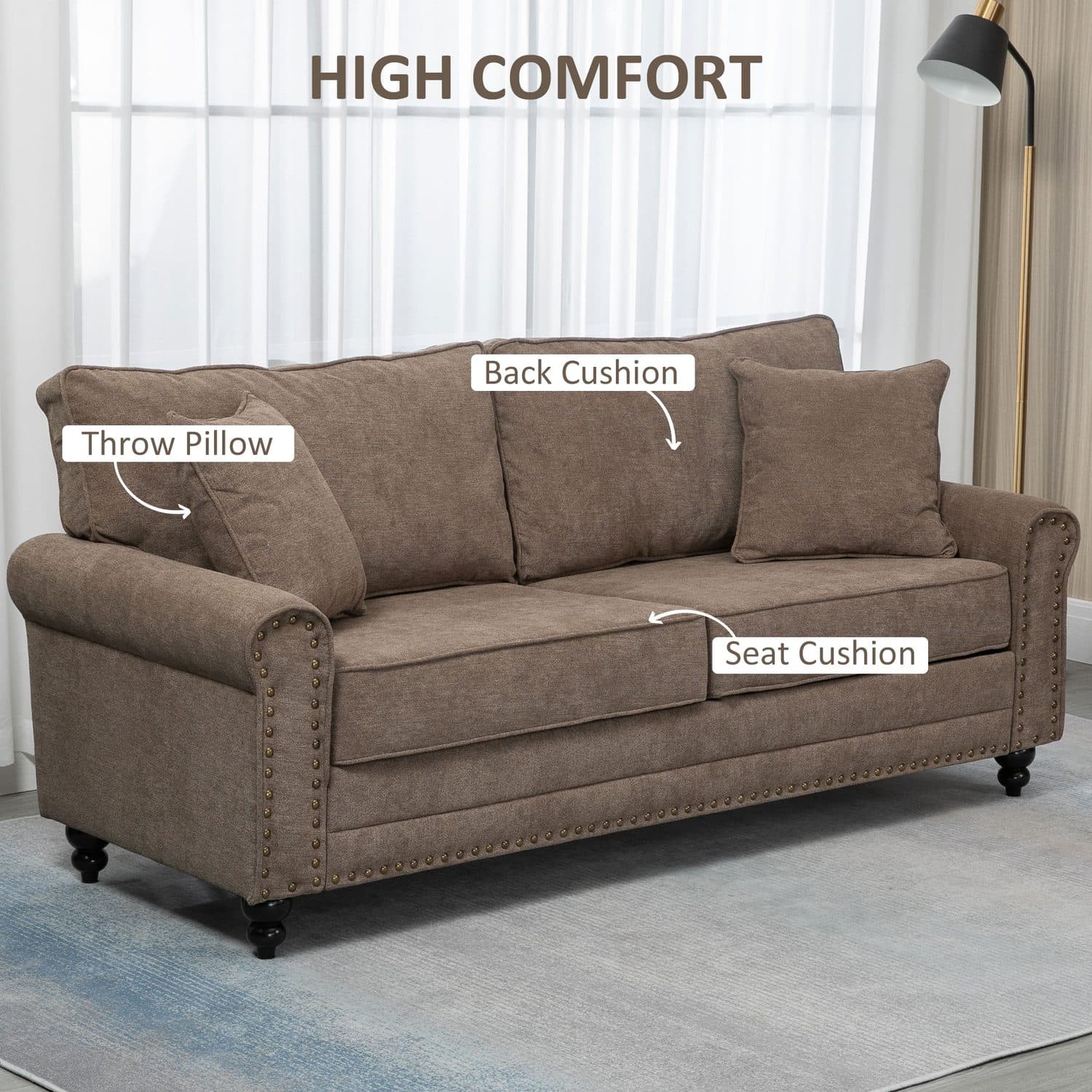 A compact brown sofa made for everyday lounging - image 3