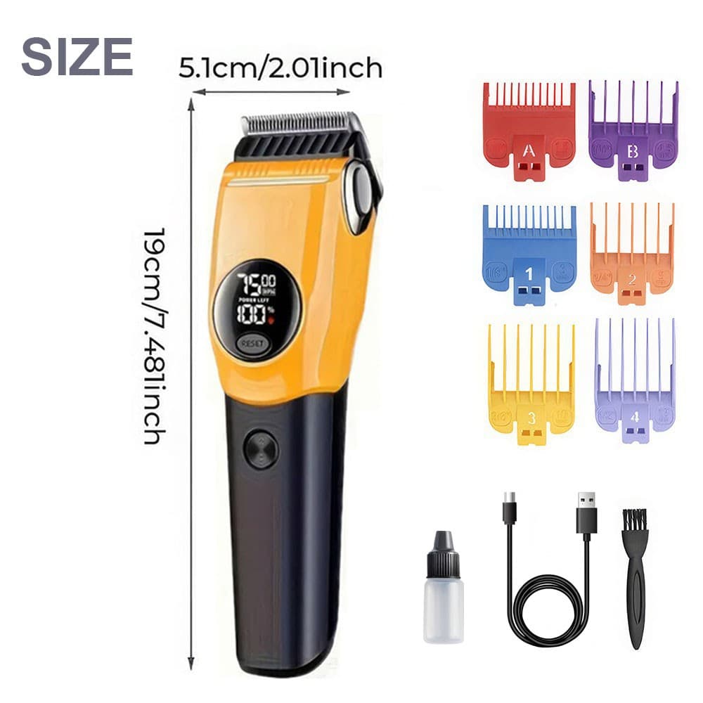 Cordless Pet Grooming Clippers with LED Light and 3-Speed Control