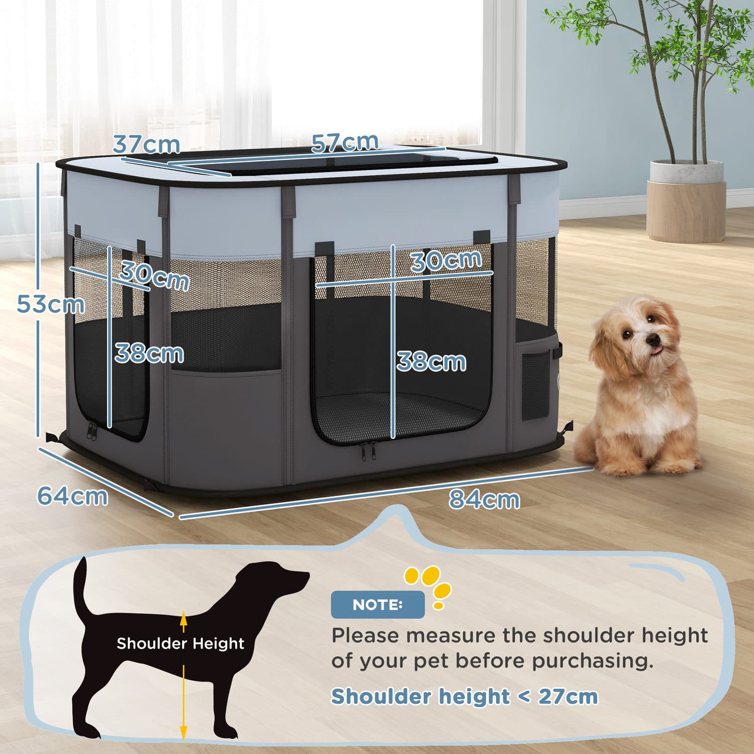 Portable Mesh Playpen for Dogs, Indoor or Outdoor - image 1
