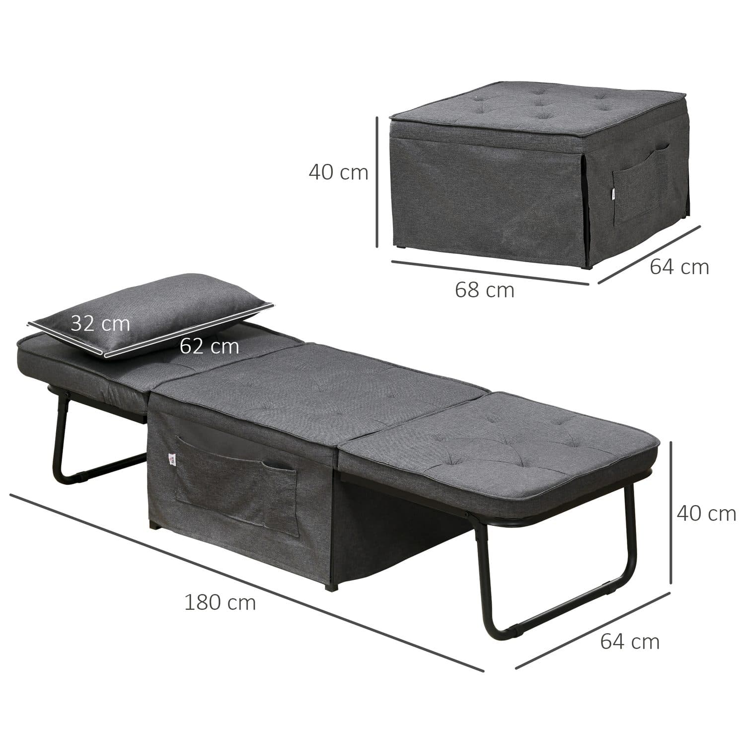 4-in-1 Folding Chair Bed - image 2