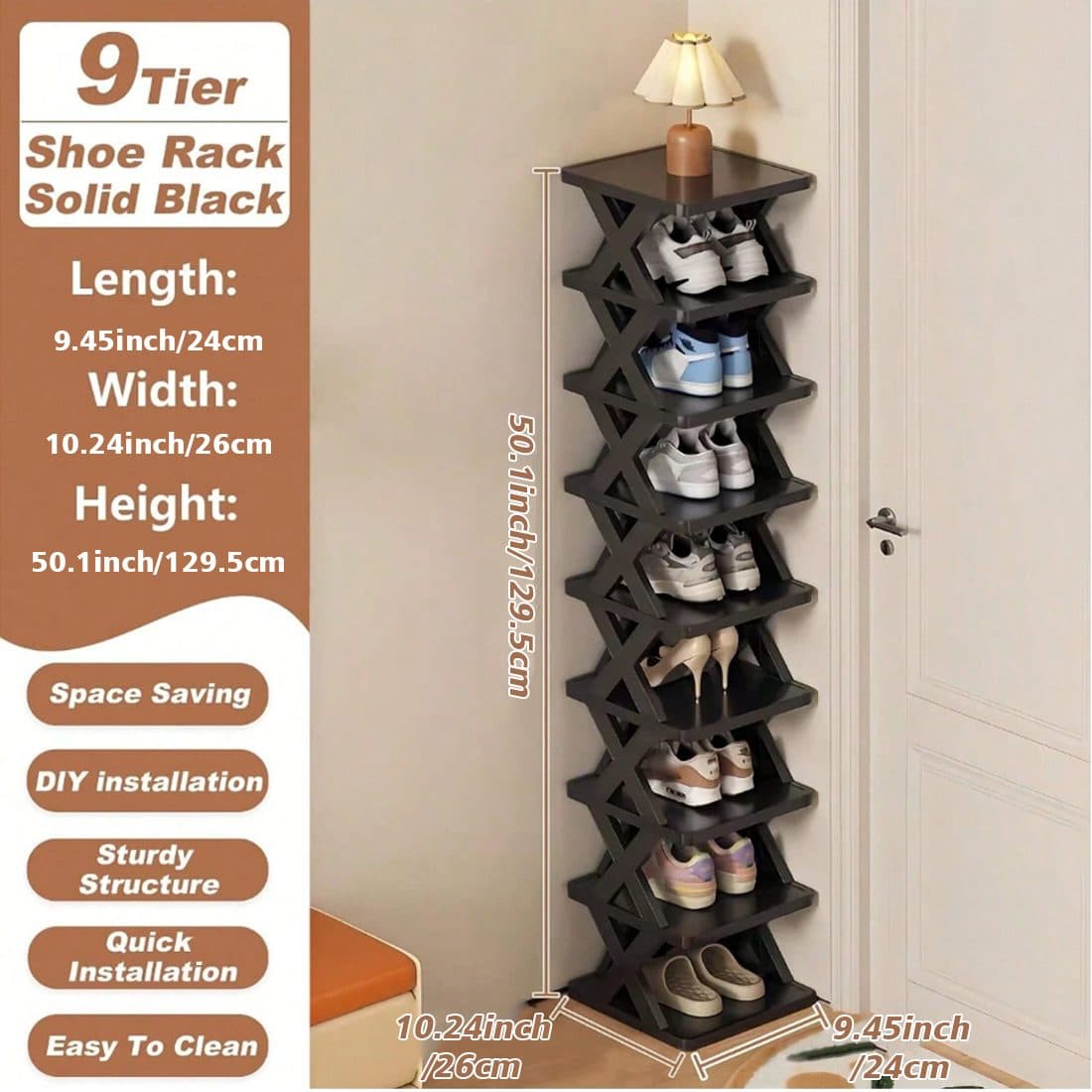 Store Eight Pairs of Shoes in a Narrow Vertical Rack - Default