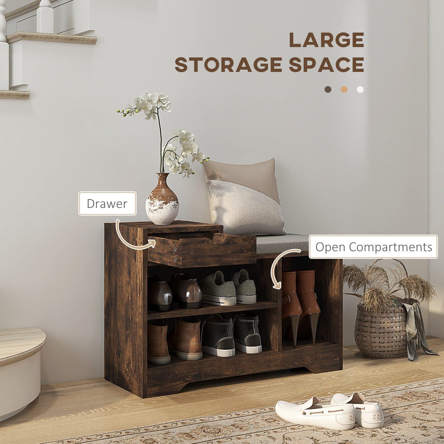 Rustic Shoe Bench with Seat - image 2